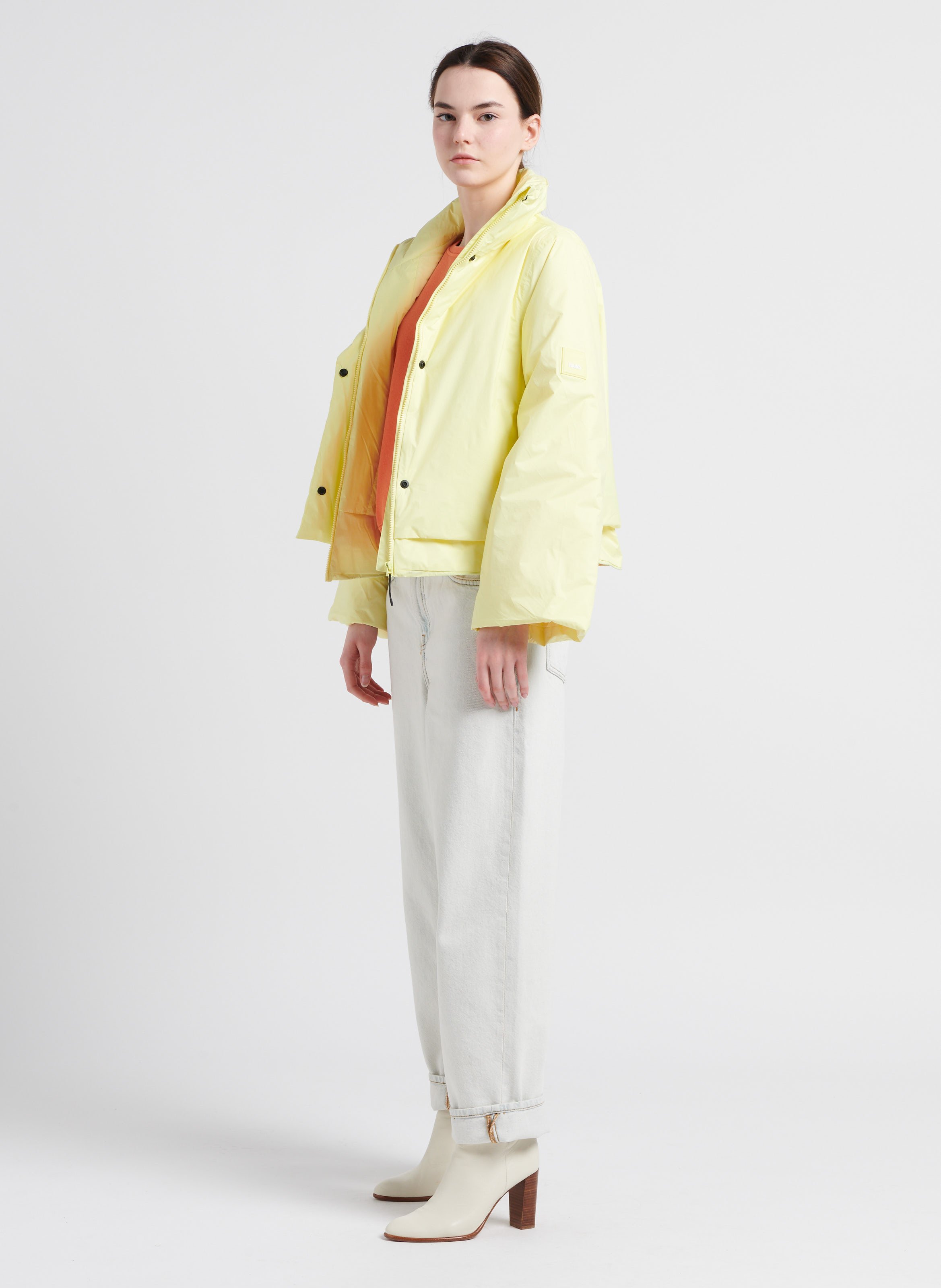 High-neck nylon jacket RAINS Yellow