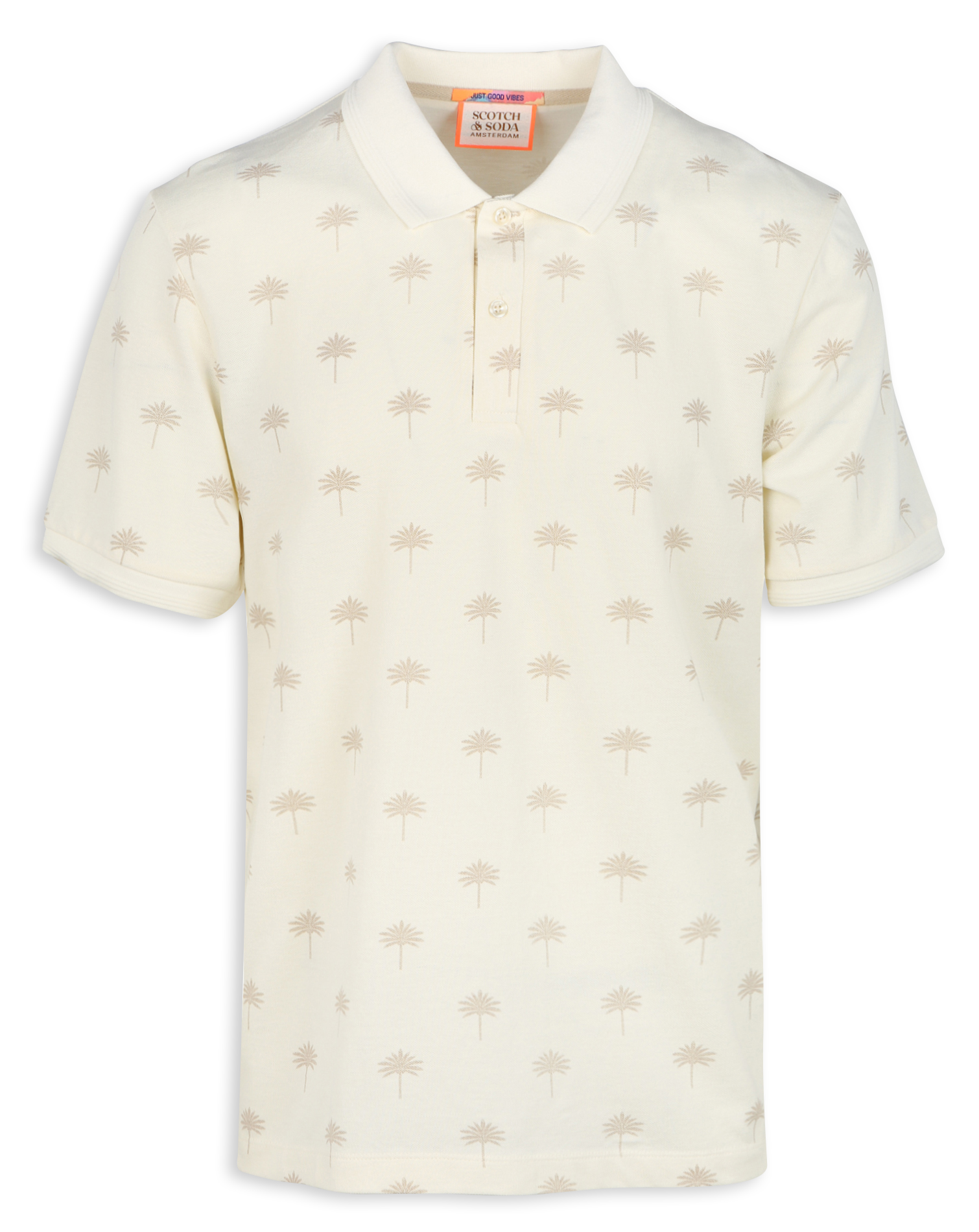 Regular-fit, katoenen polo met print SCOTCH AND SODA Wit