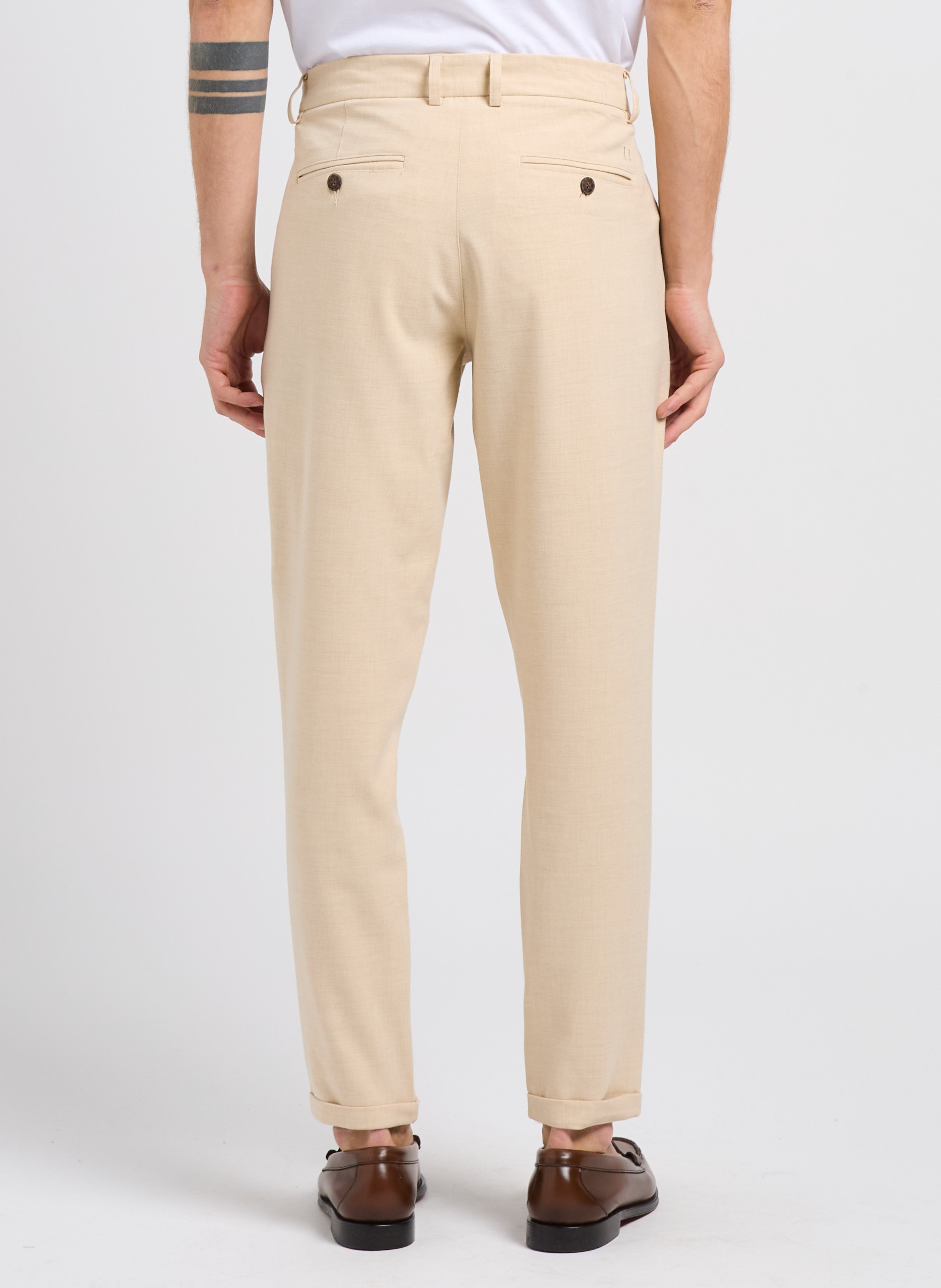 Pantalon de costume en fibres recyclées mélangées LES DEUX Marron