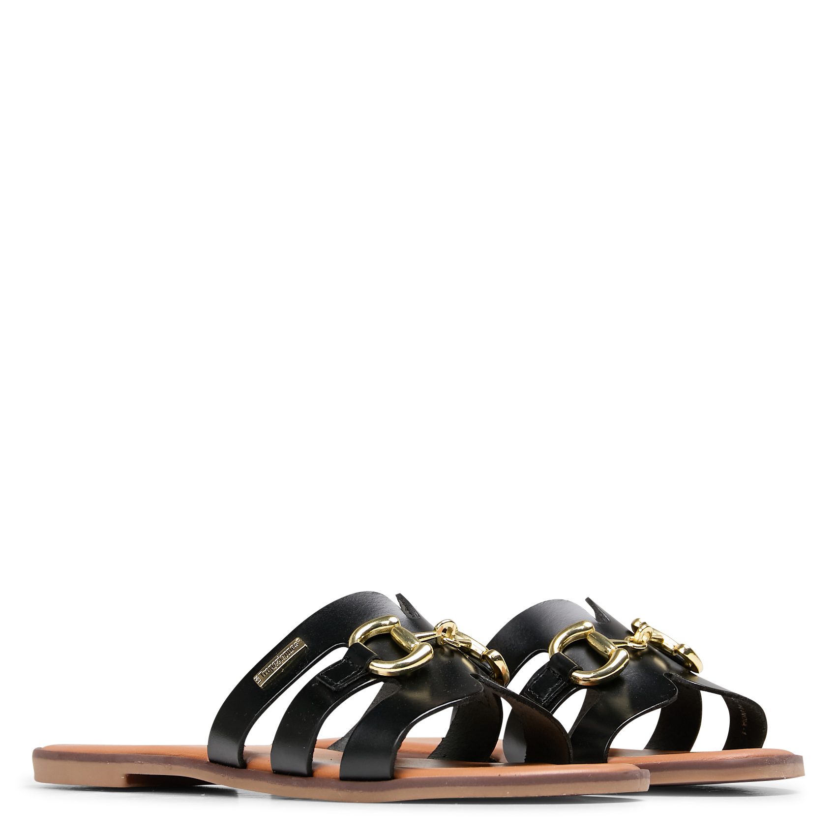 Sandales plates en cuir LES TROPEZIENNES PAR M.BELARBI Noir