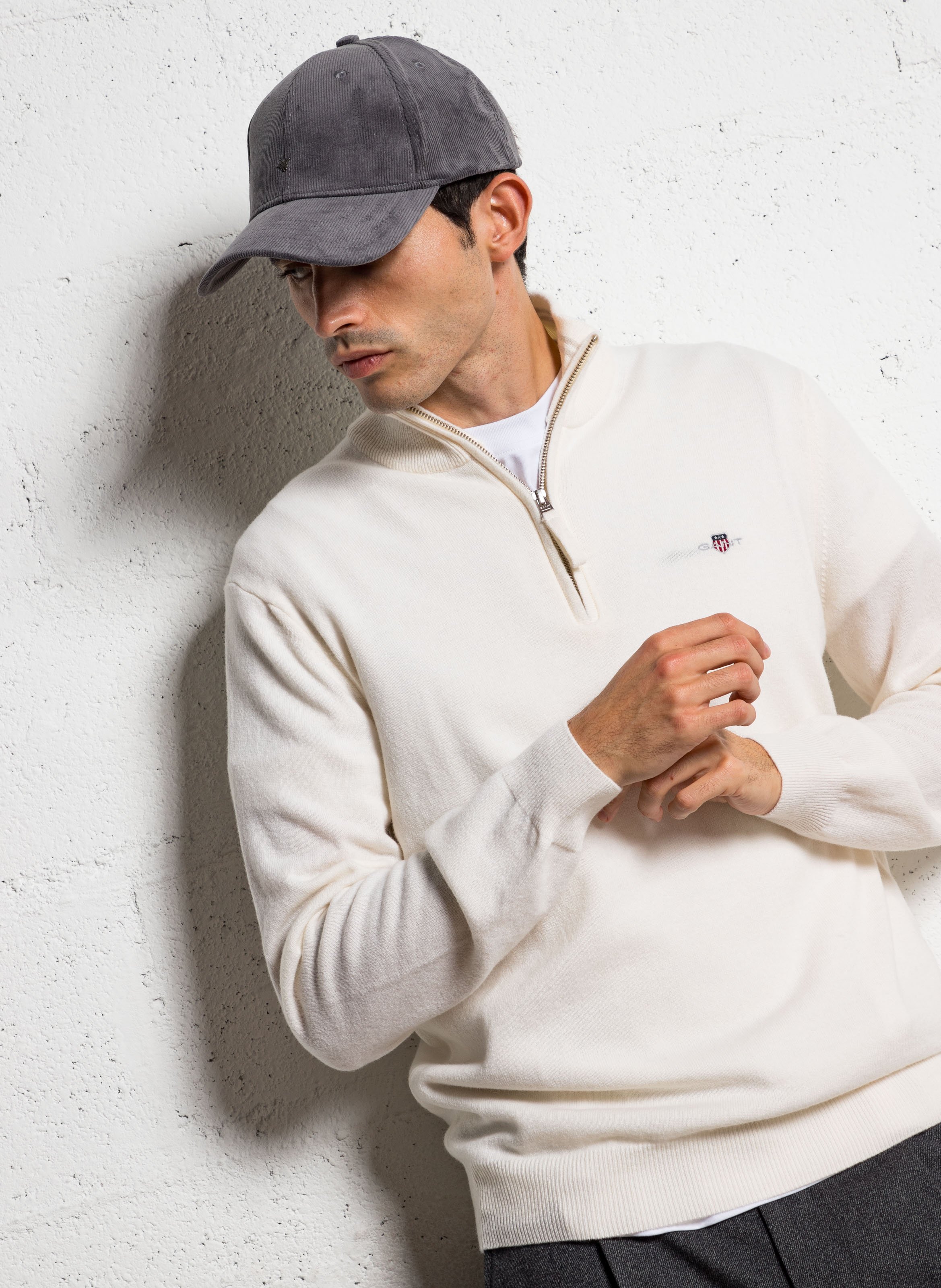 High-neck wool sweater with zip GANT