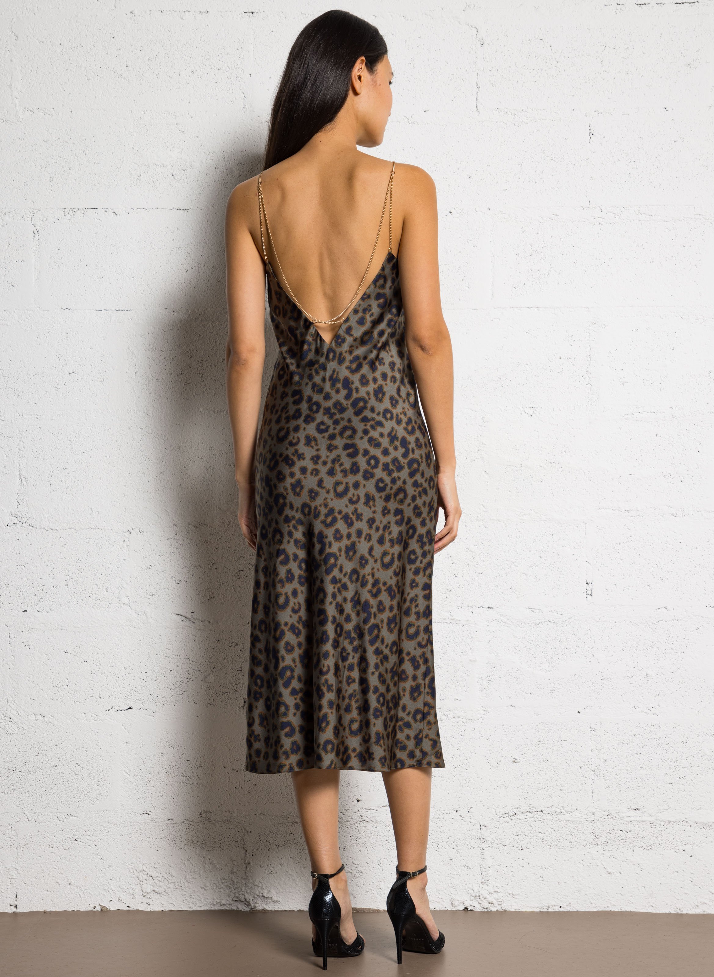 Robe longue ajustée encolure V BA&SH Kaki