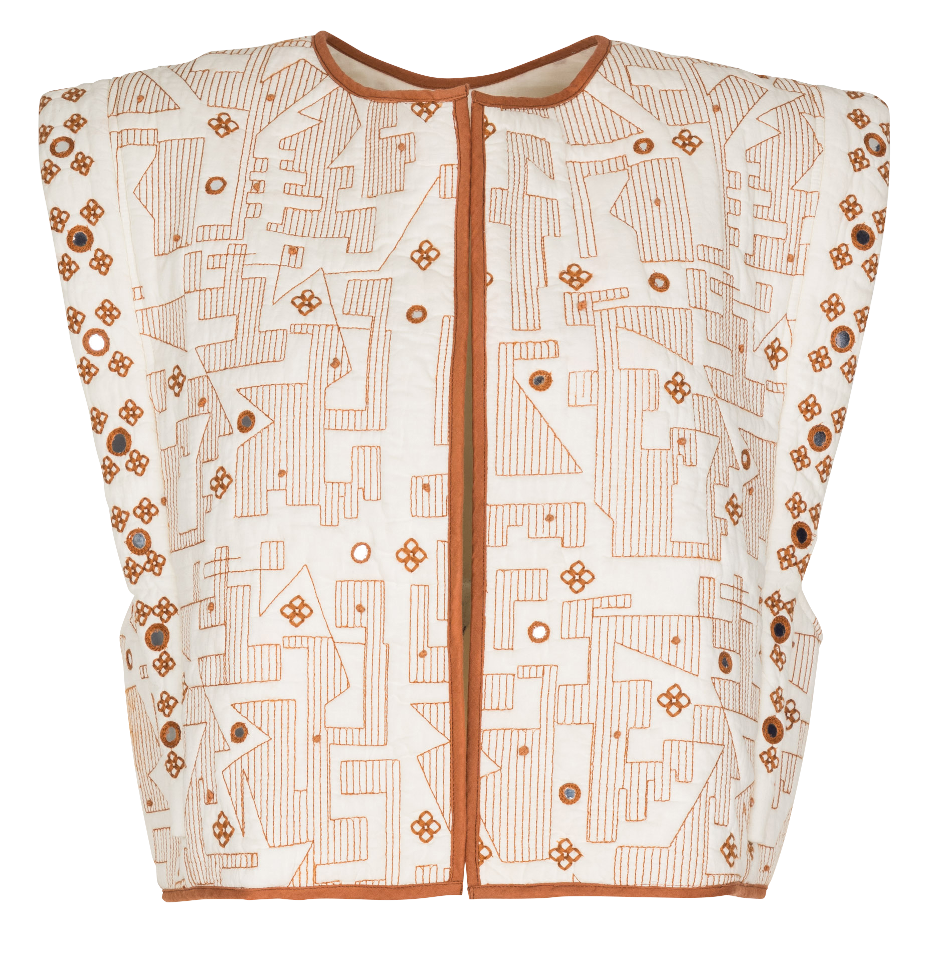 Short quilted bolero with embroidery V DE VINSTER Beige