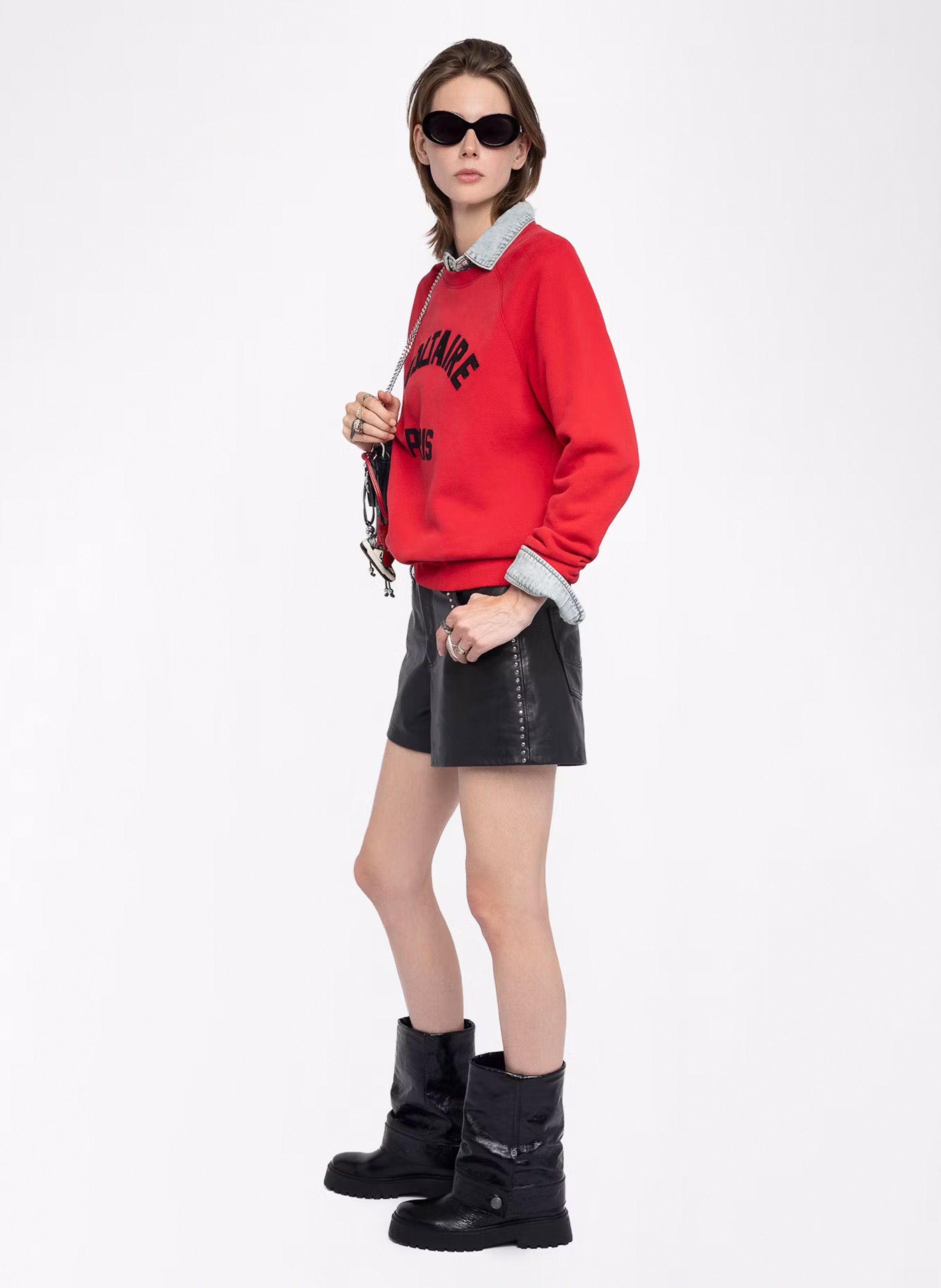 Felpa dritta in misto cotone ZADIG&VOLTAIRE Rosso