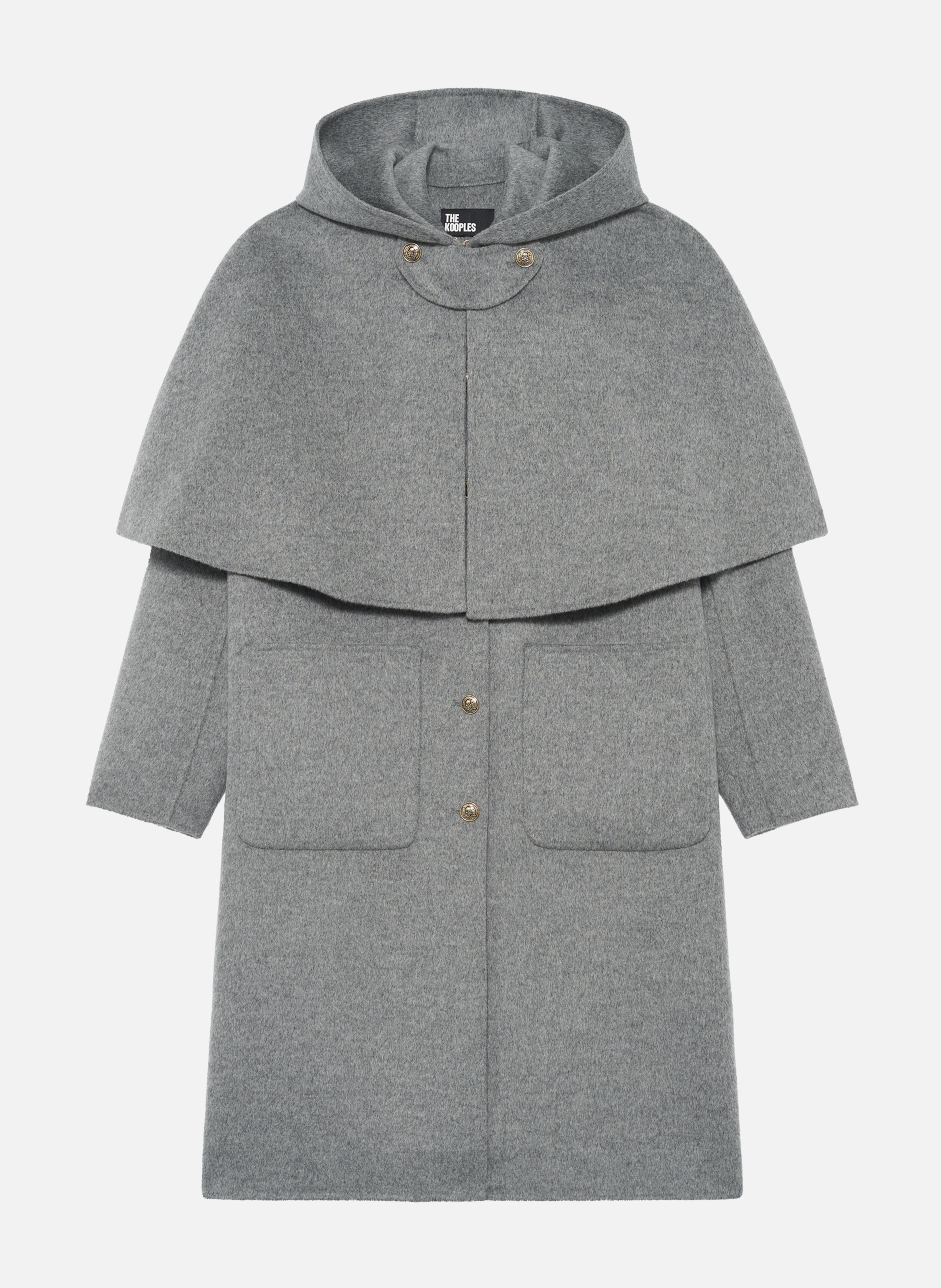 Long double-faced coat with cape THE KOOPLES Grey