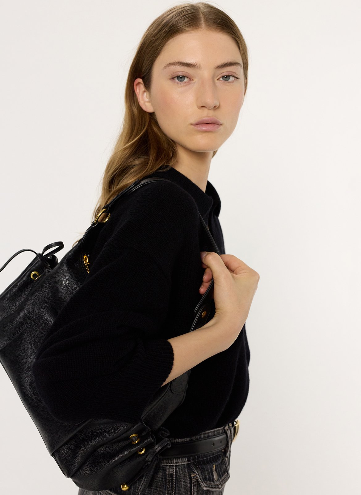 Pull col tunisien en laine GERARD DAREL Noir