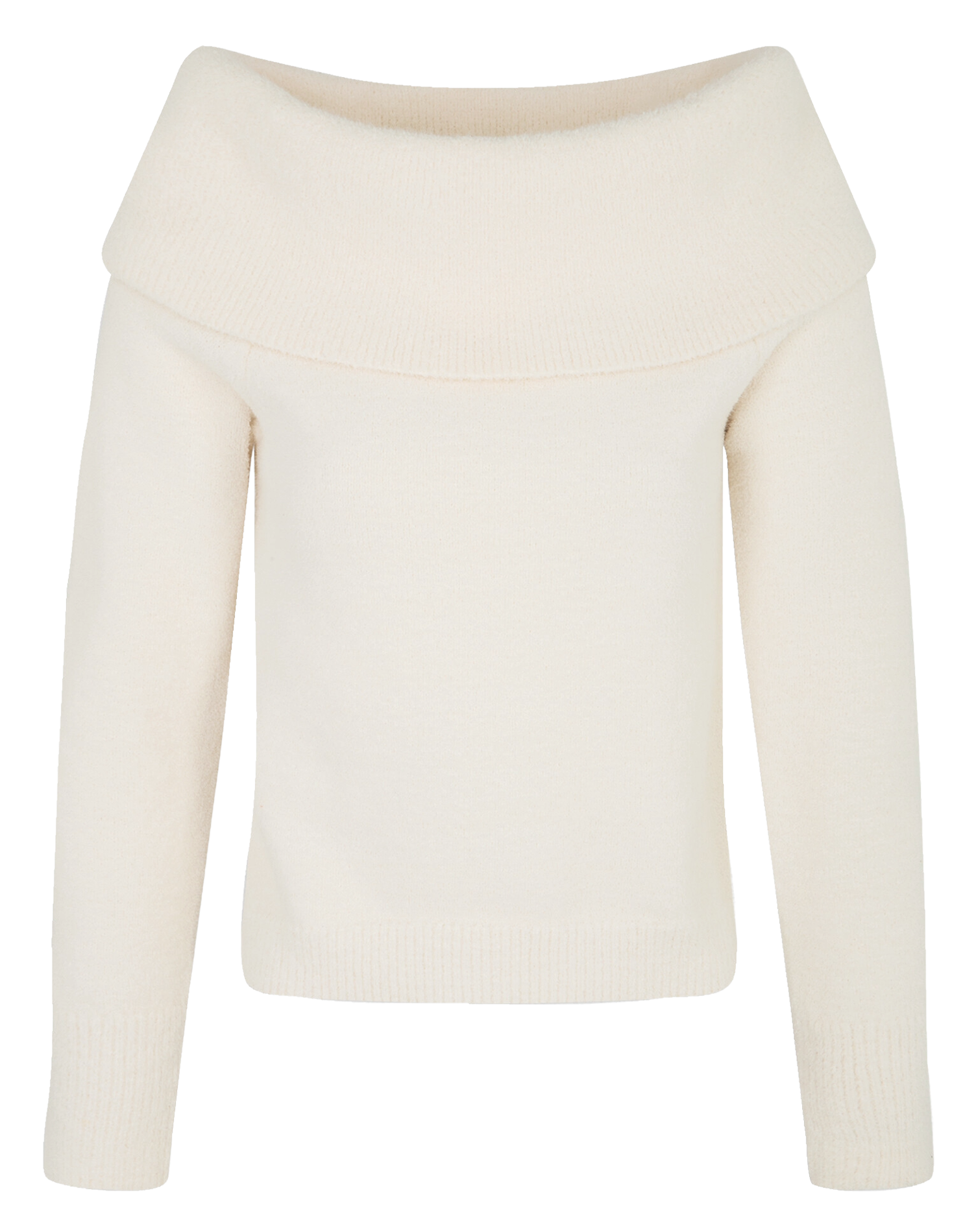 Pull ajustée col bardot en maille MORGAN Beige