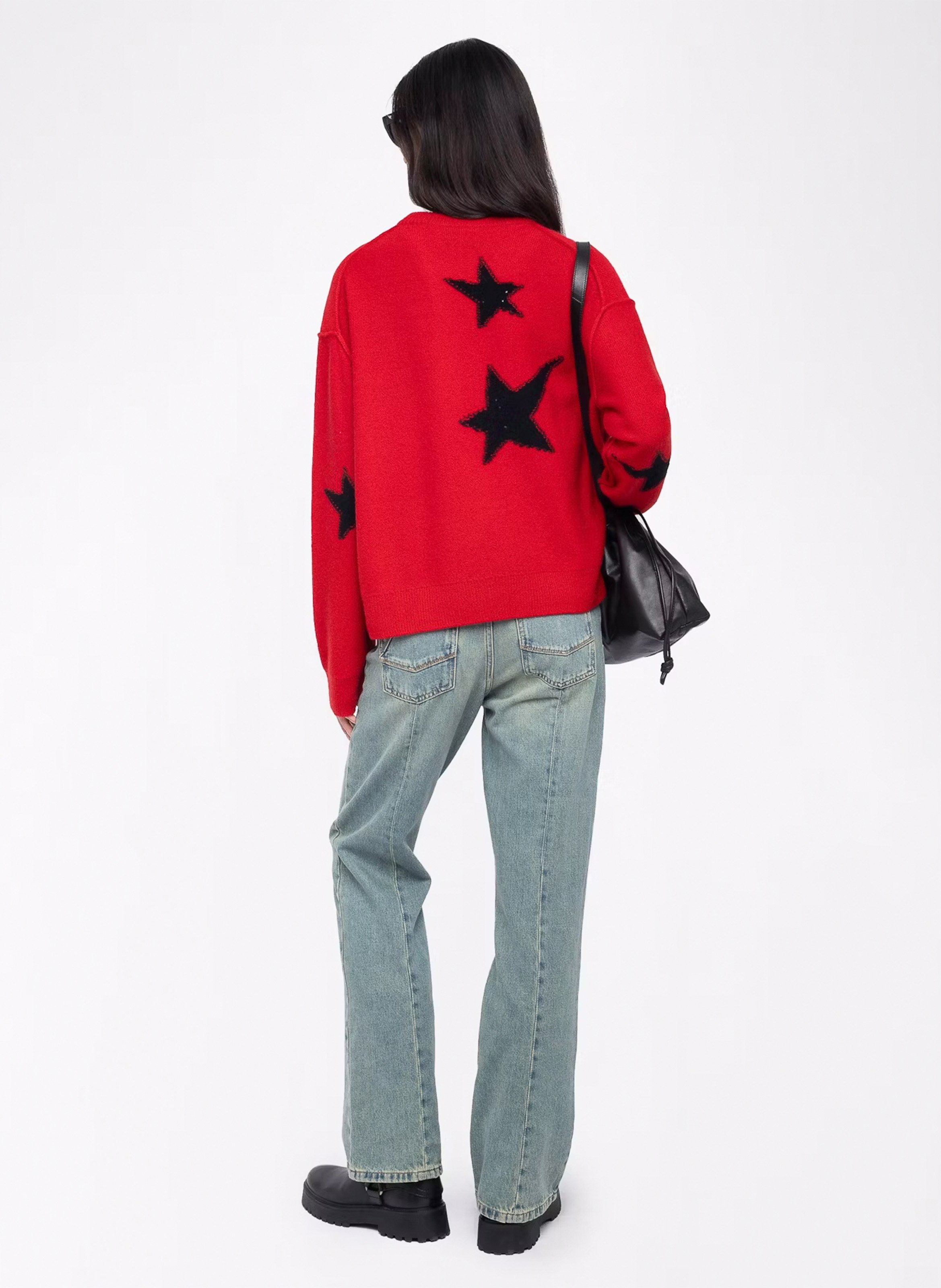 Pull droit en cachemire imprimé ZADIG&VOLTAIRE Rouge