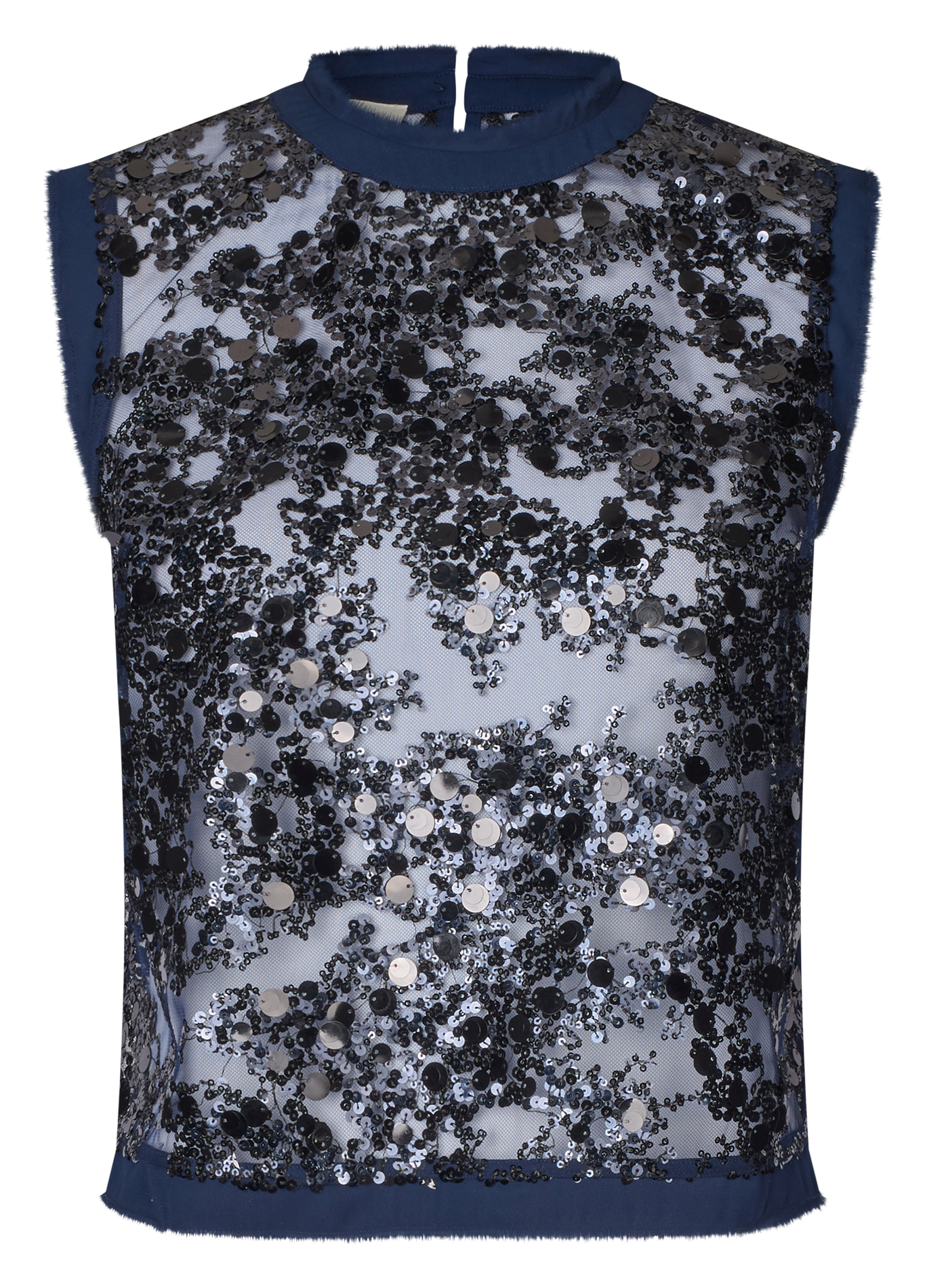 Embroidered round neck top BAUM UND PFERDGARTEN Blue