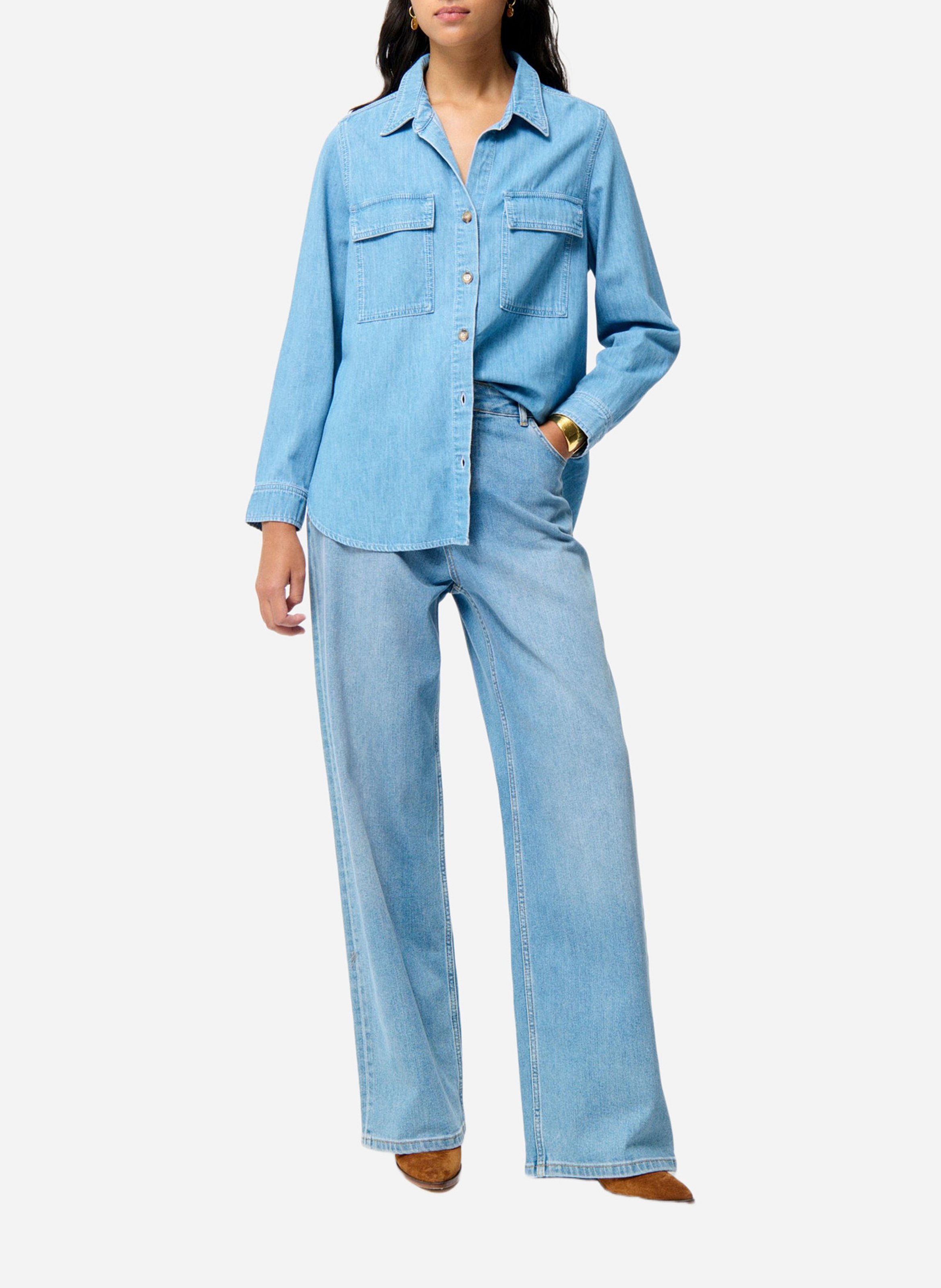 Chemise col classique en coton VANESSA BRUNO Bleu