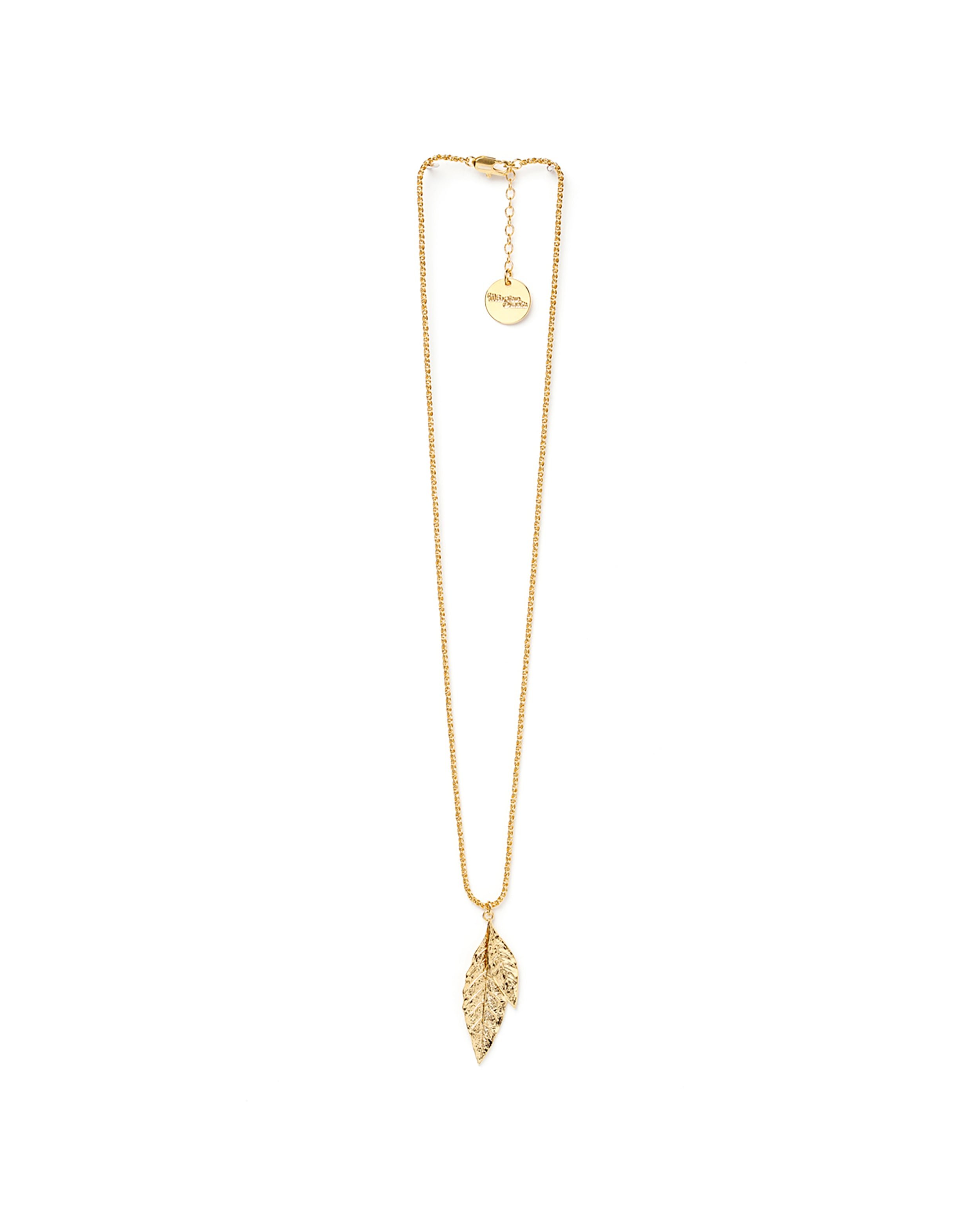 Silver plated leaf necklace MONSIEUR SIMONE Golden