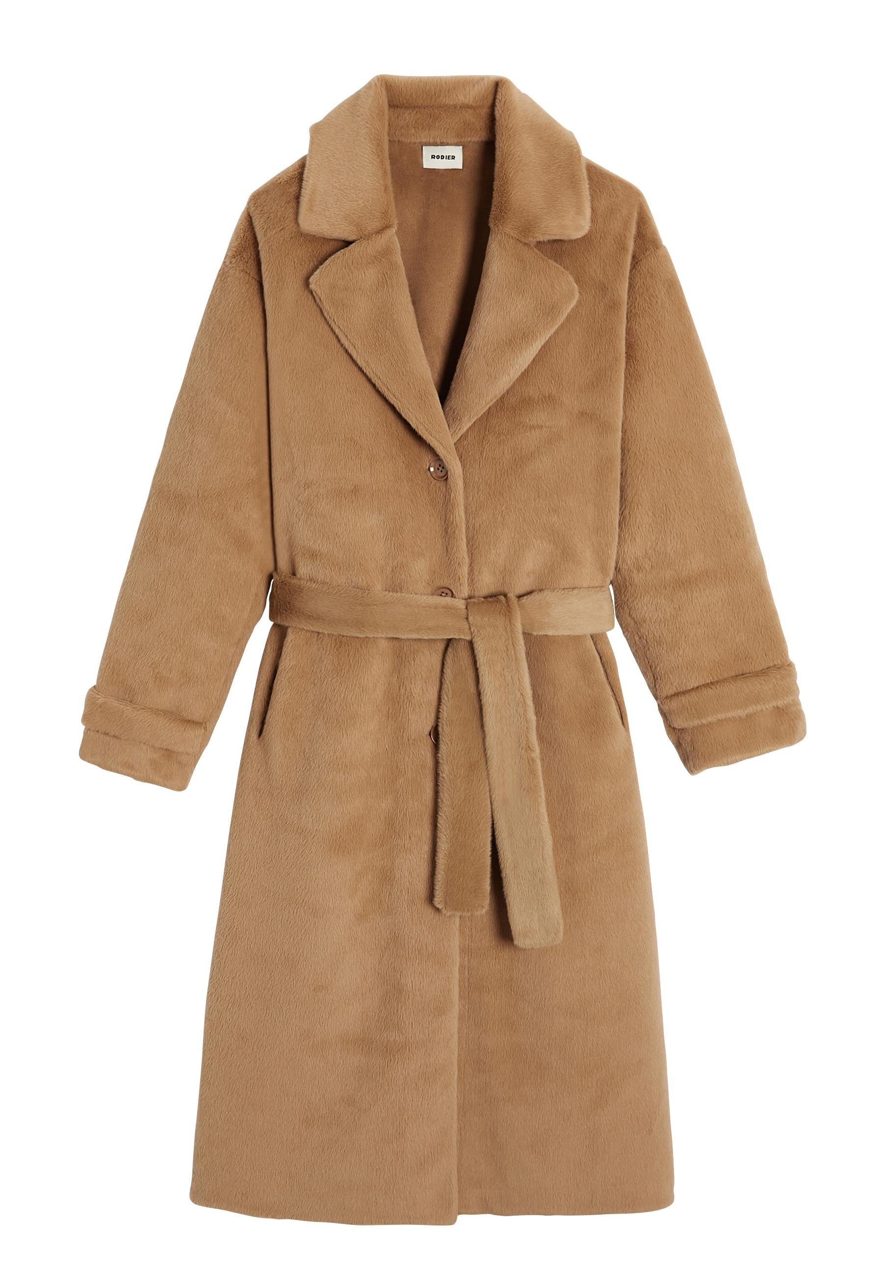 Long faux fur coat RODIER Brown