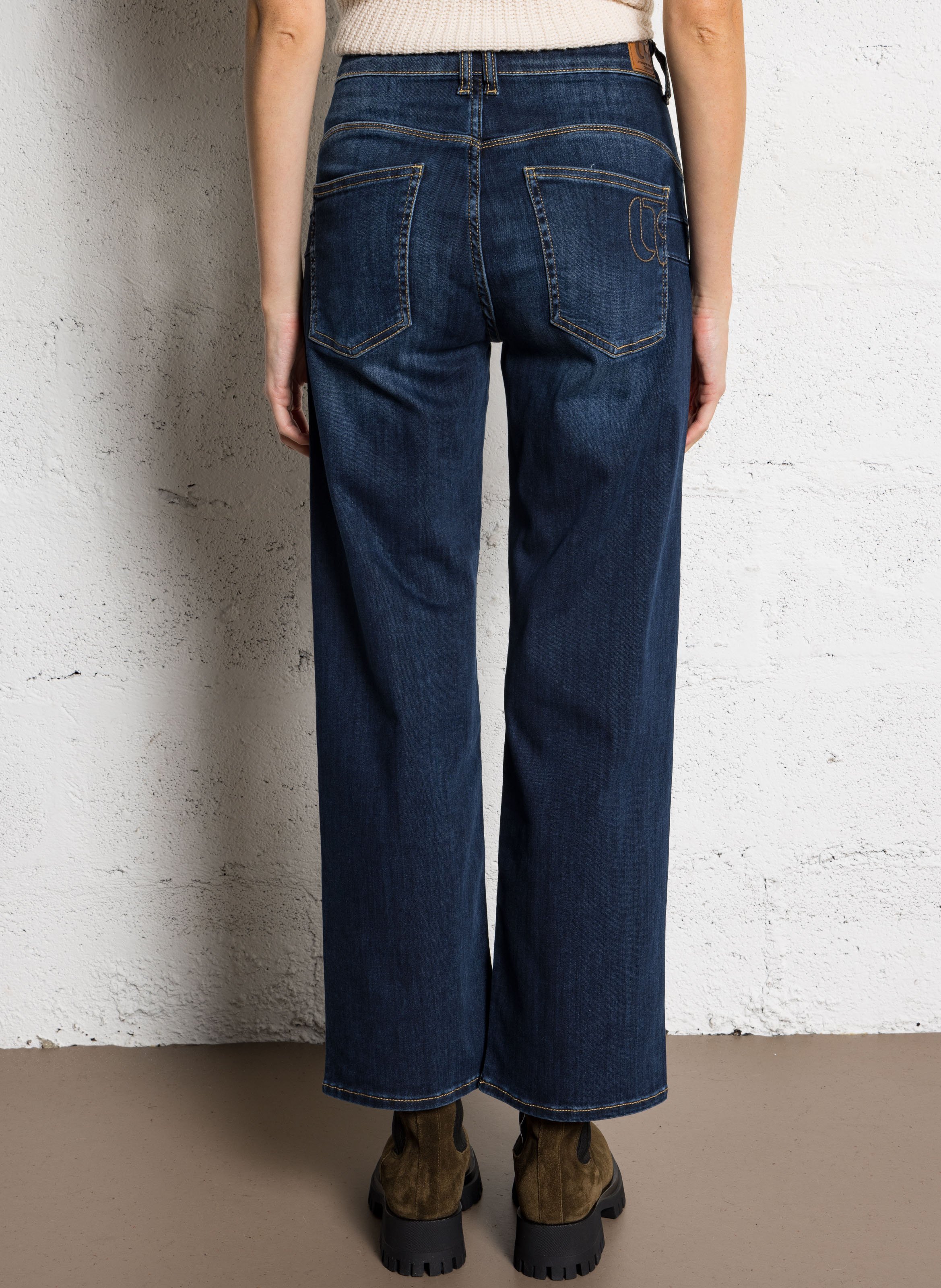 Jean évasé en coton mélangé LE TEMPS DES CERISES Bleu