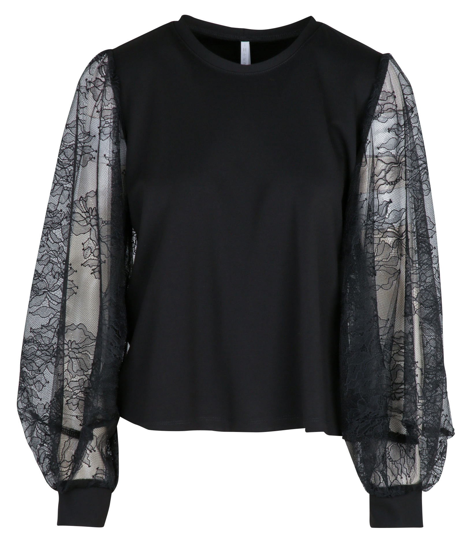 Gerader Top mit Spitzenbesatz IMPERIAL Schwarz