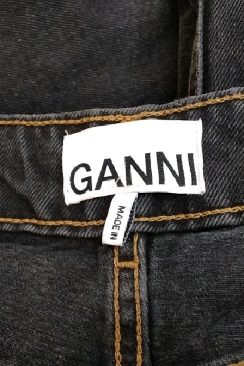 Straight cotton-blend pants GANNI - Seconde Main Black