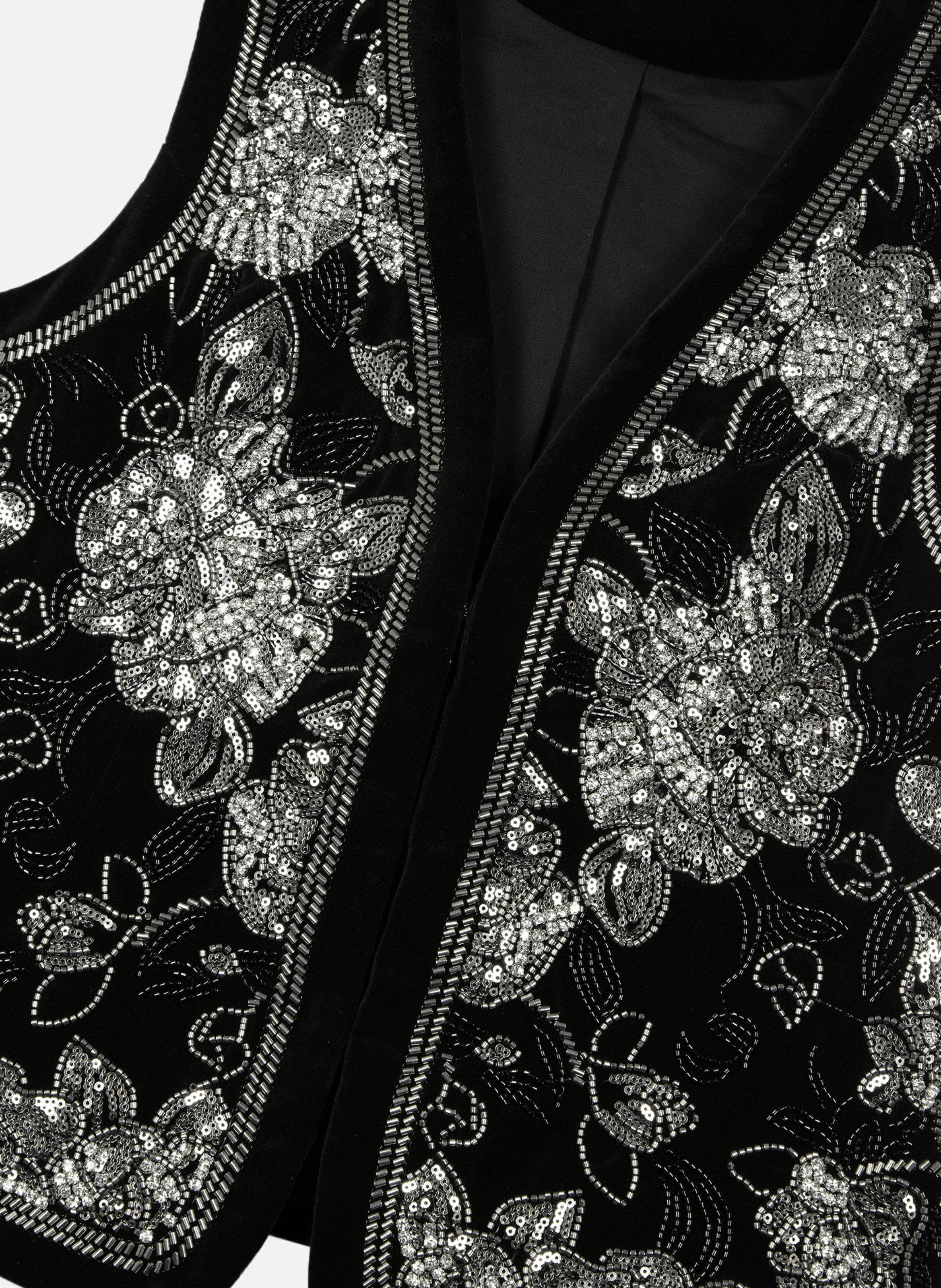 Embroidered velvet vest THE KOOPLES Black