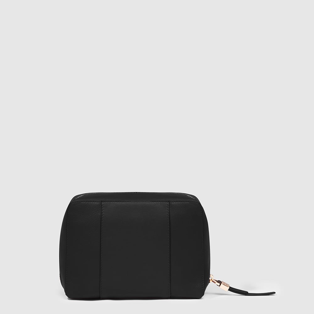 Leather makeup pouch PIQUADRO Black