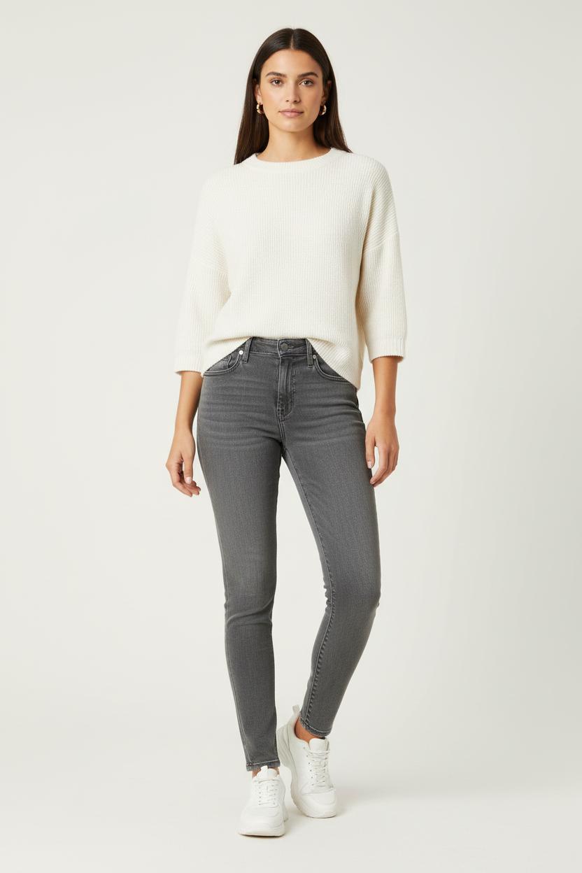 Cropped slim jeans with studs LEVI'S - Seconde main Grey