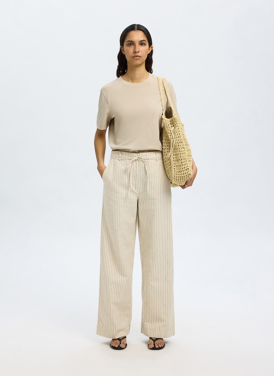 Oversized organic cotton T-shirt Beige