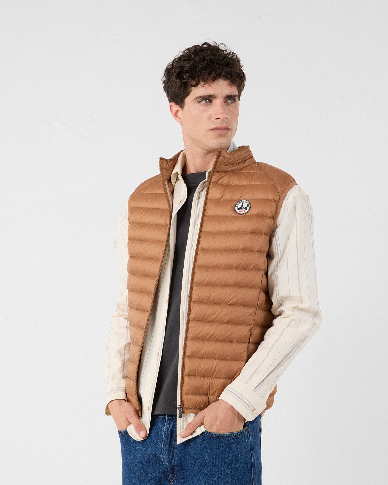 Sleeveless puffer jacket Tom JOTT Brown