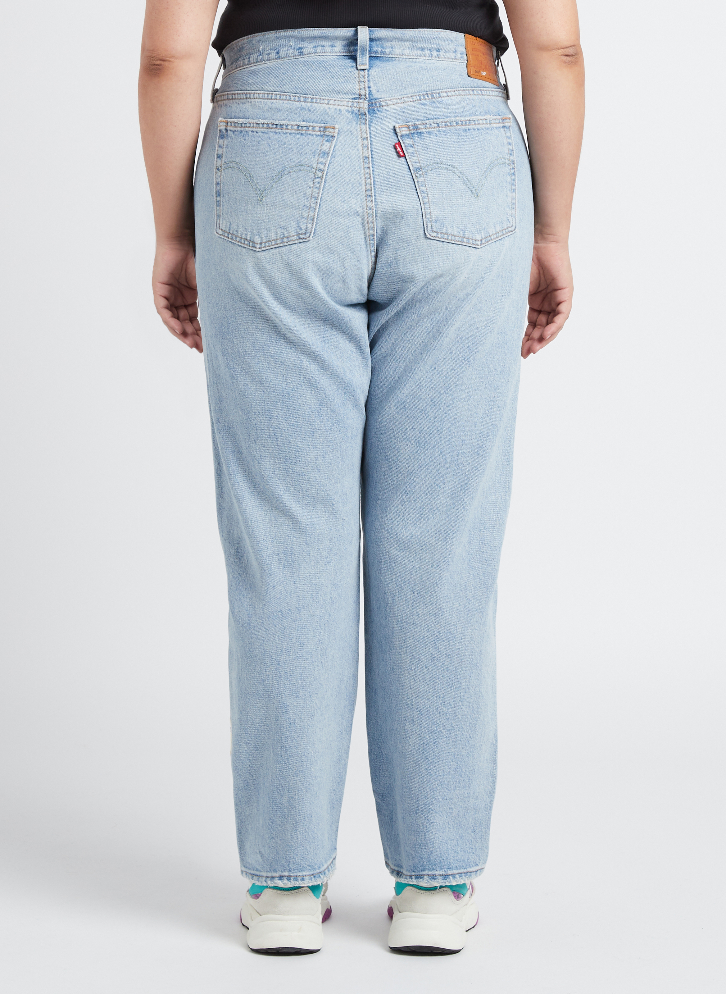 Jean droit délavé en coton mélangé LEVI'S Jean Délavé