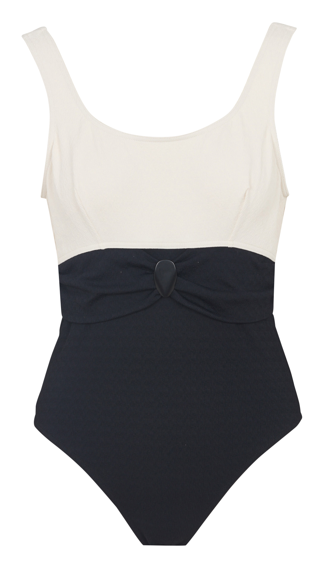 One-piece textured swimsuit LIVIA Black