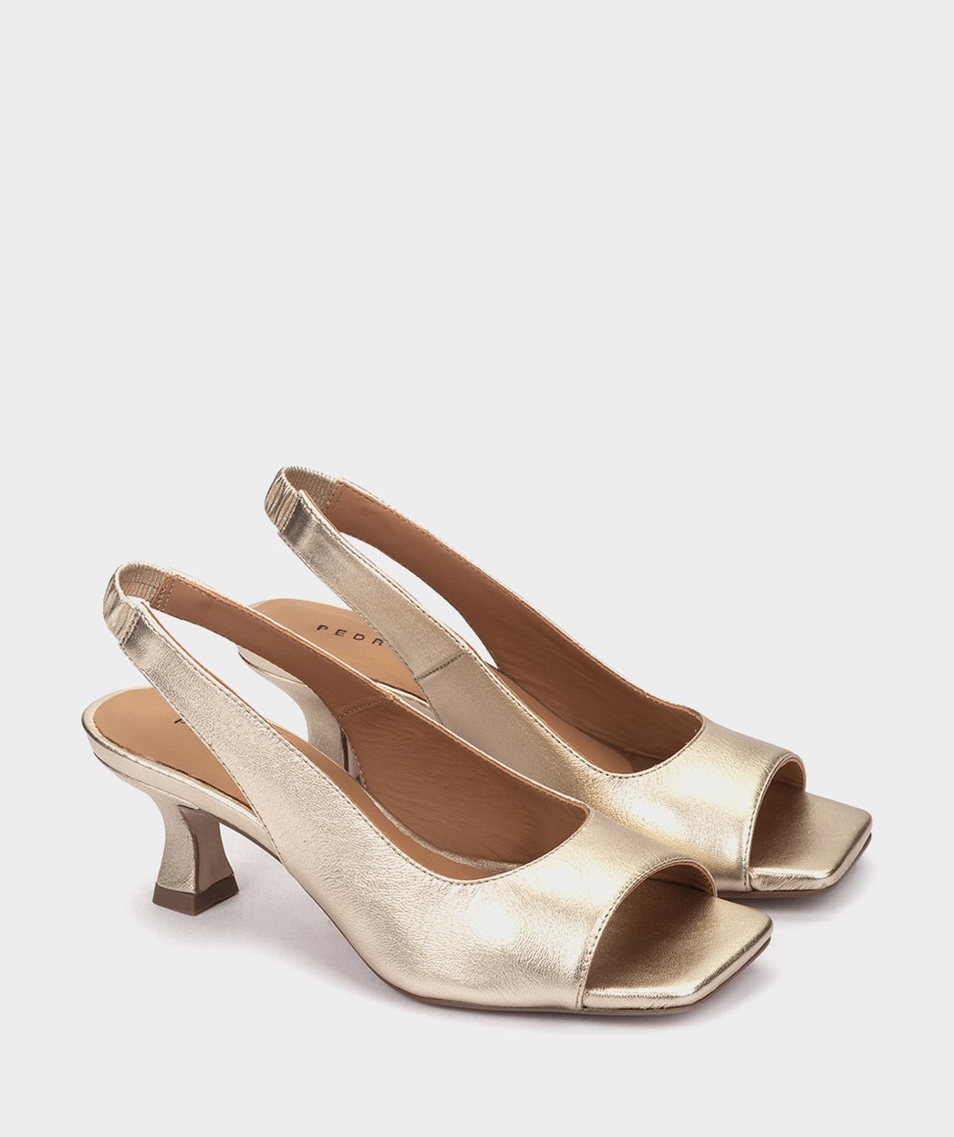 Low heel leather sandals. PEDRO MIRALLES Golden