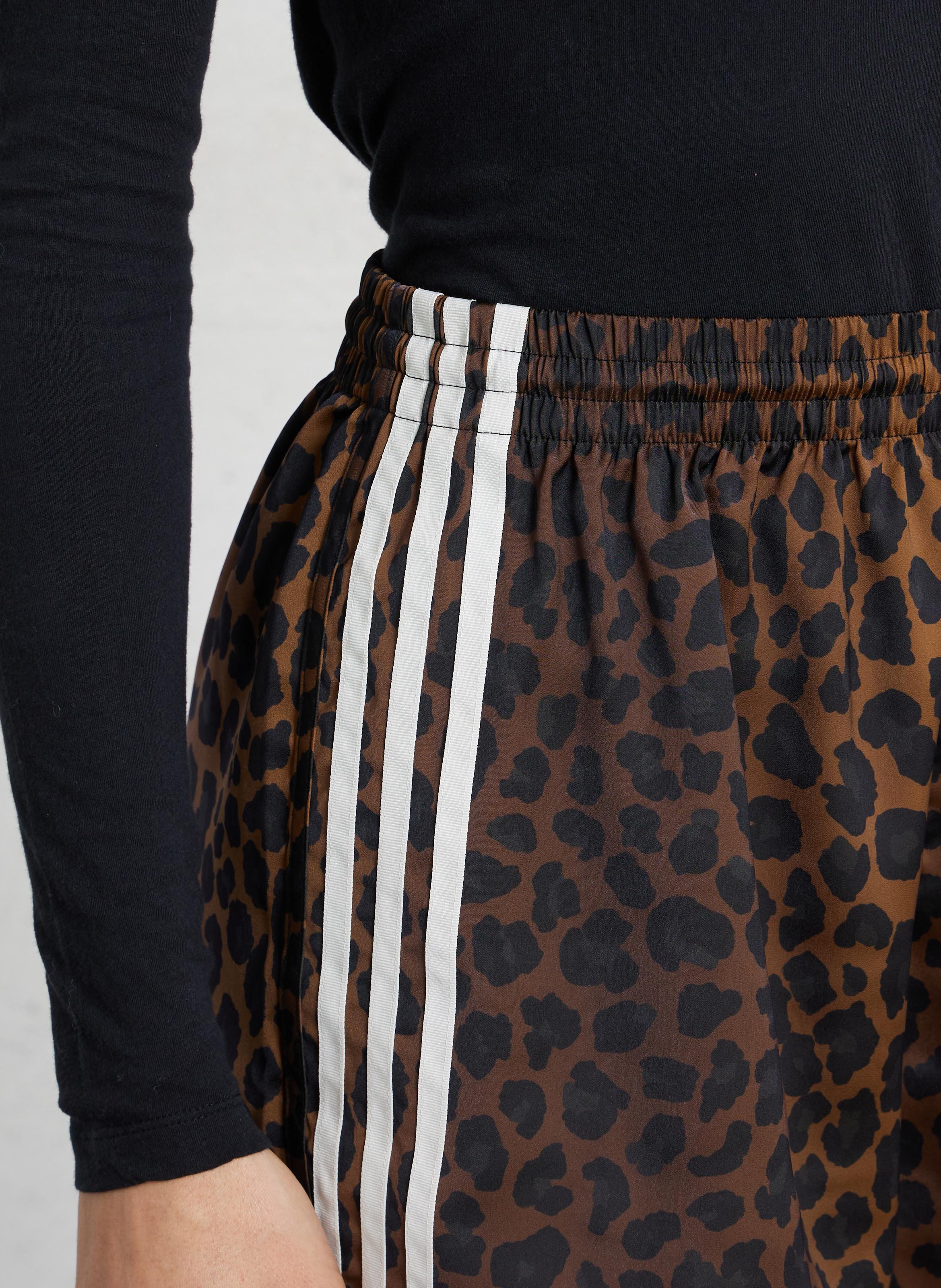 High-waisted shorts in leopard print ADIDAS Brown