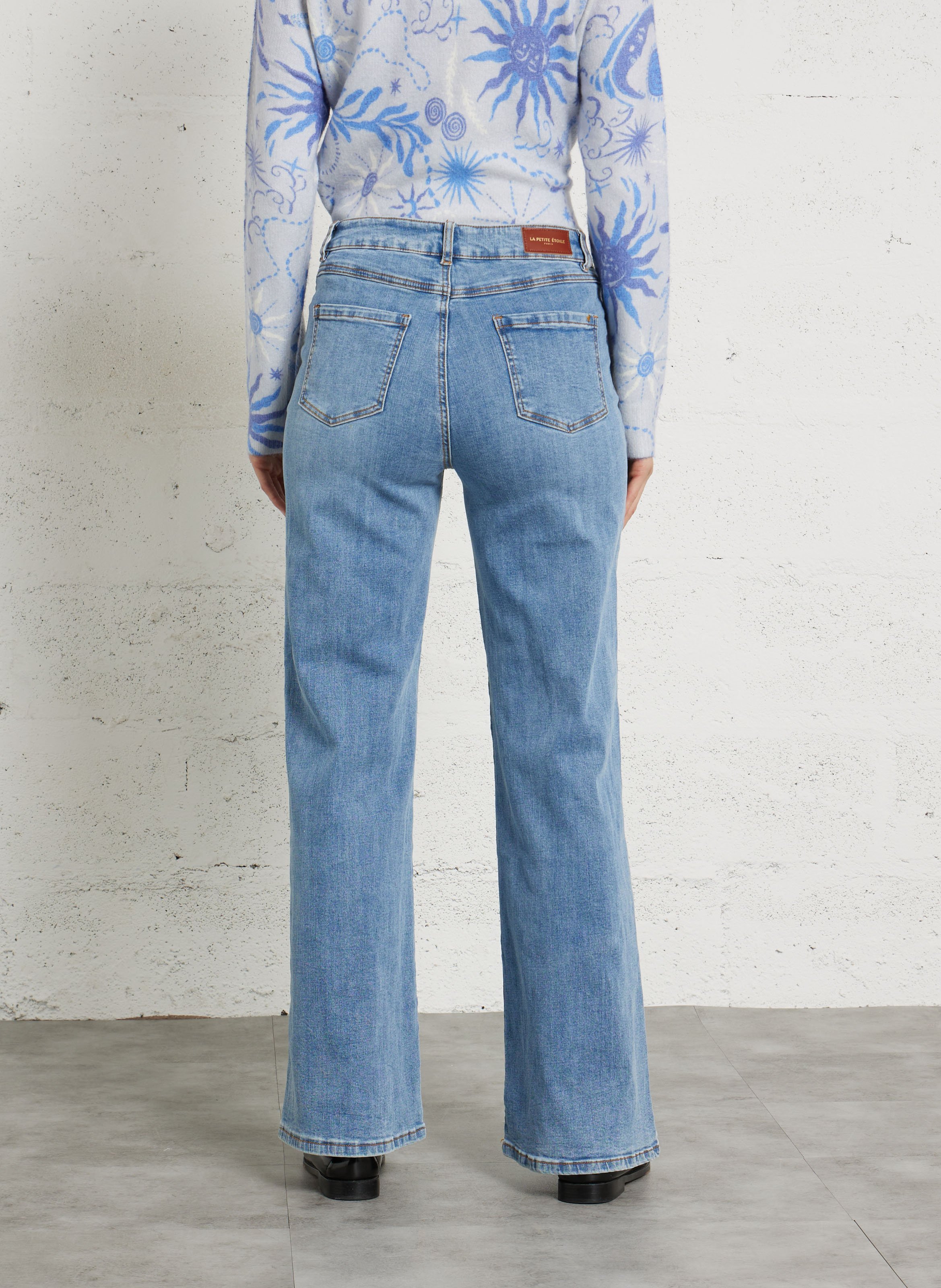 Jean flare en coton mélangé LA PETITE ETOILE Jean Stone