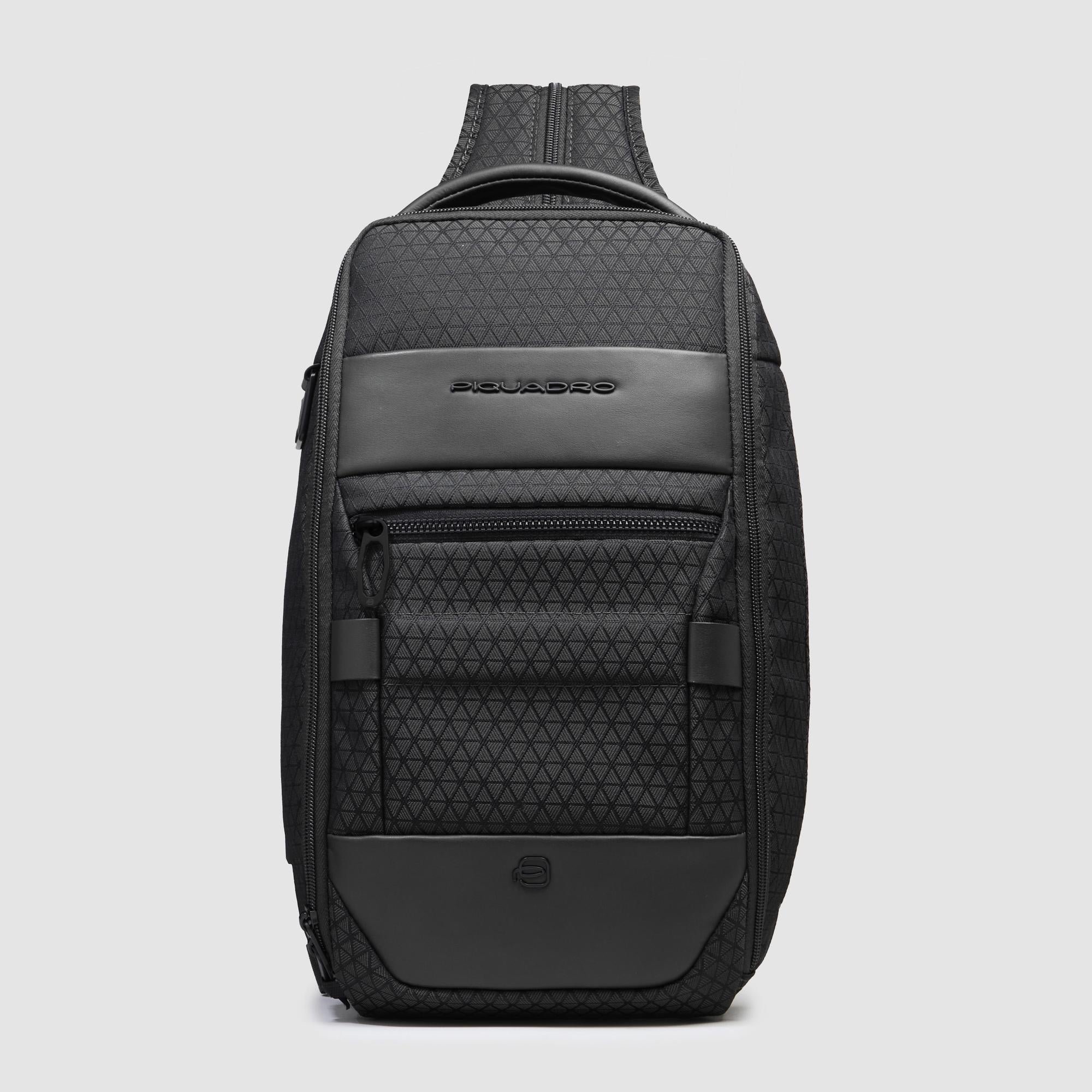 Recycled fabric chest bag PIQUADRO Black