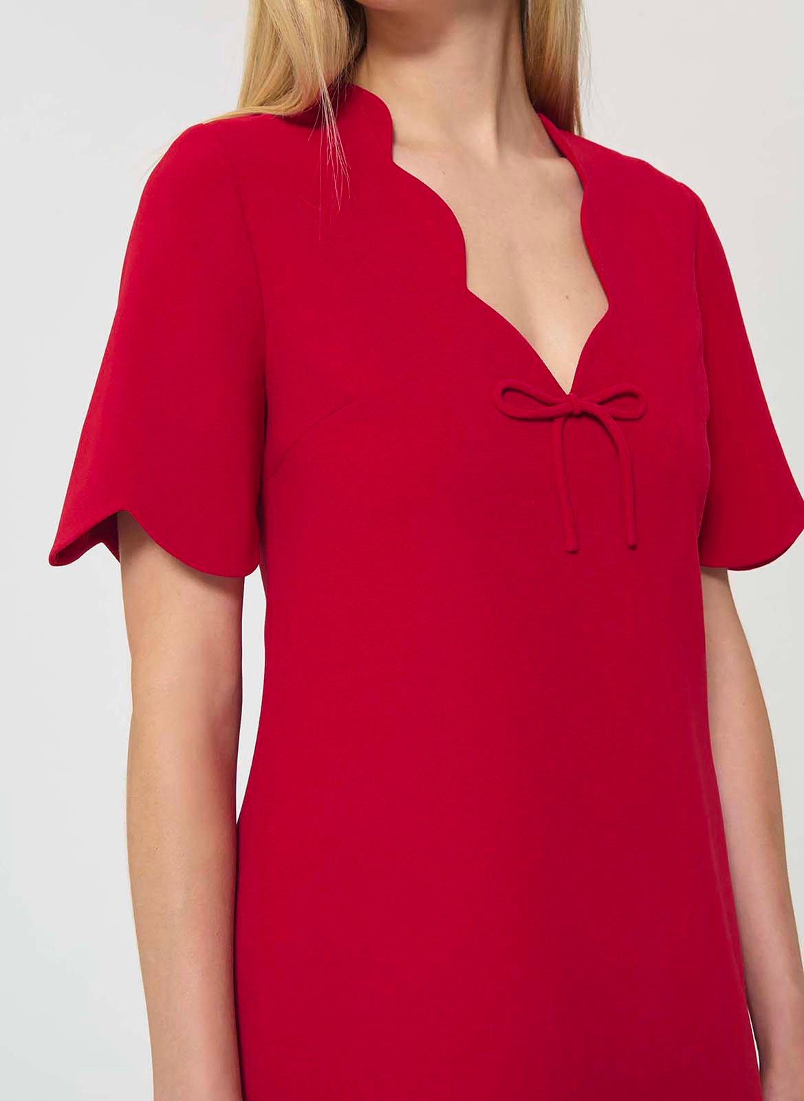 Robe courte droite manches courtes TARA JARMON Rouge