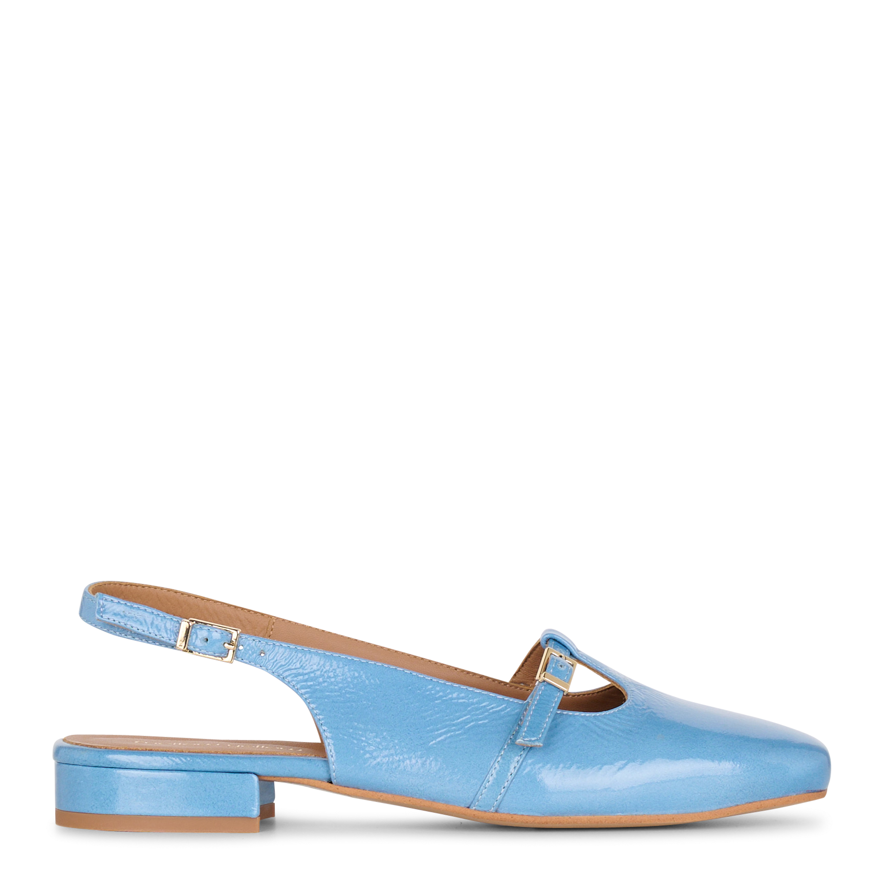 Babyslingback in lakleer MELLOW YELLOW Blauw
