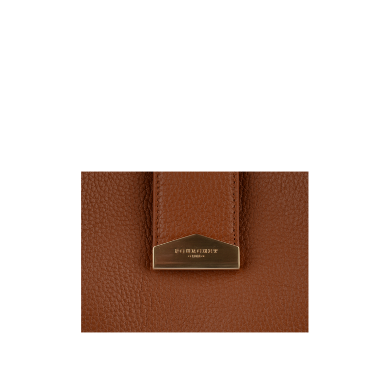 Calfskin leather shoulder bag Brown