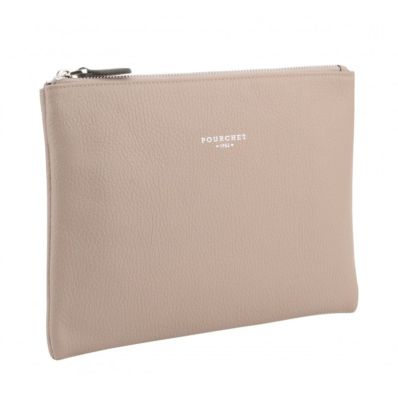 Calfskin leather shoulder bag Brown