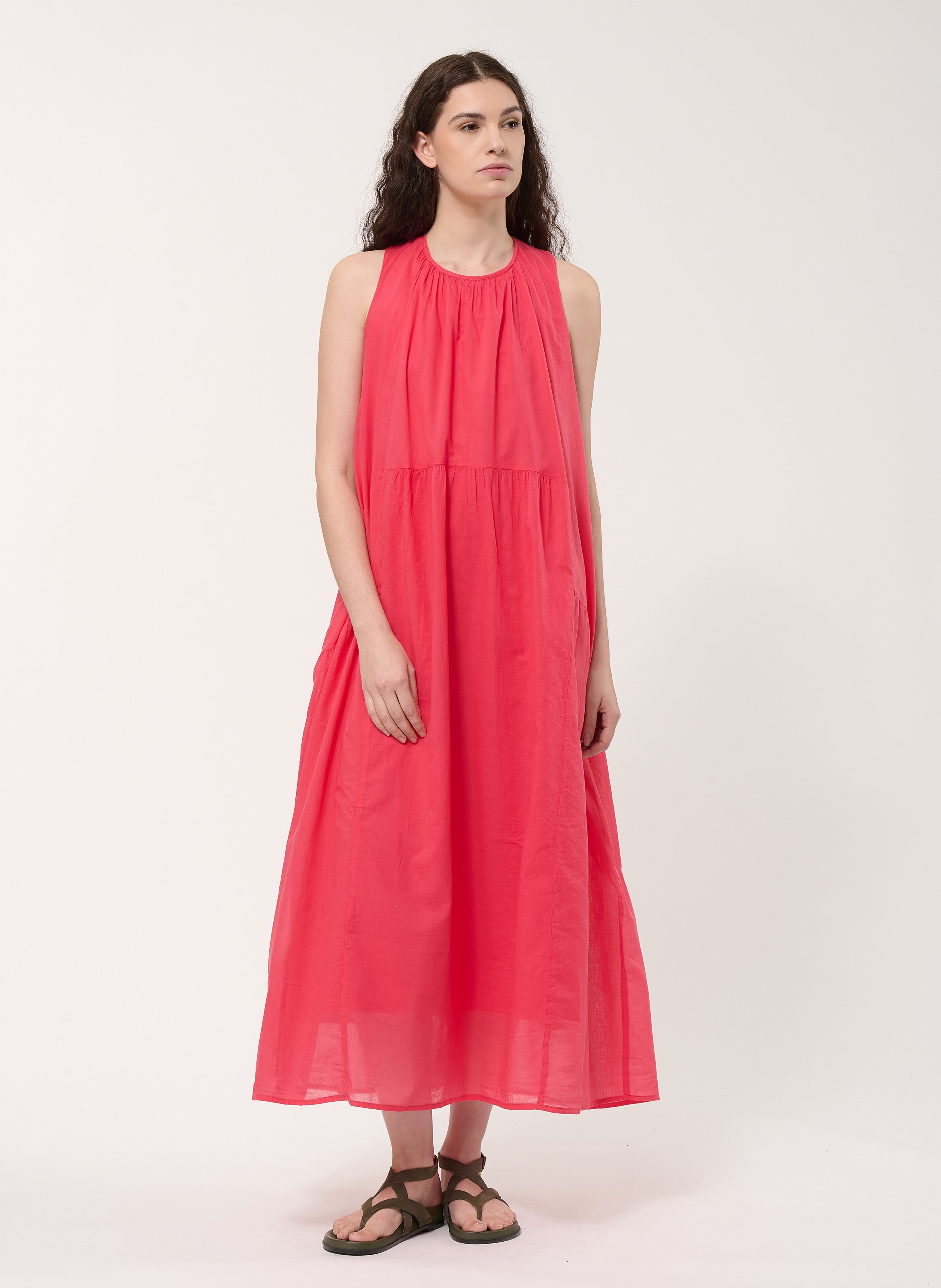 Robe longue ample en coton HUMILITY Rouge
