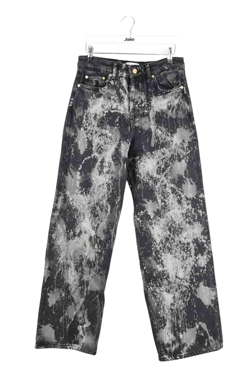 Straight cotton-blend pants GANNI - Seconde Main Black