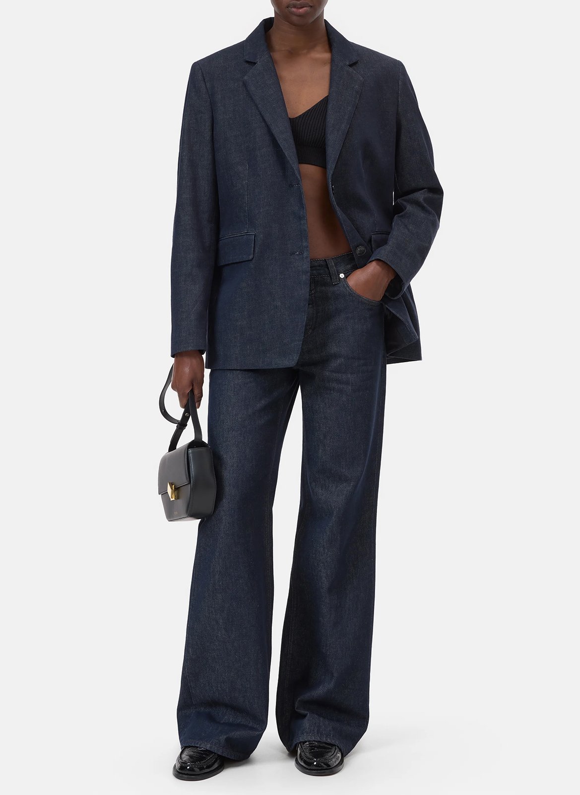 Blazer col tailleur en coton  CLOSED Bleu