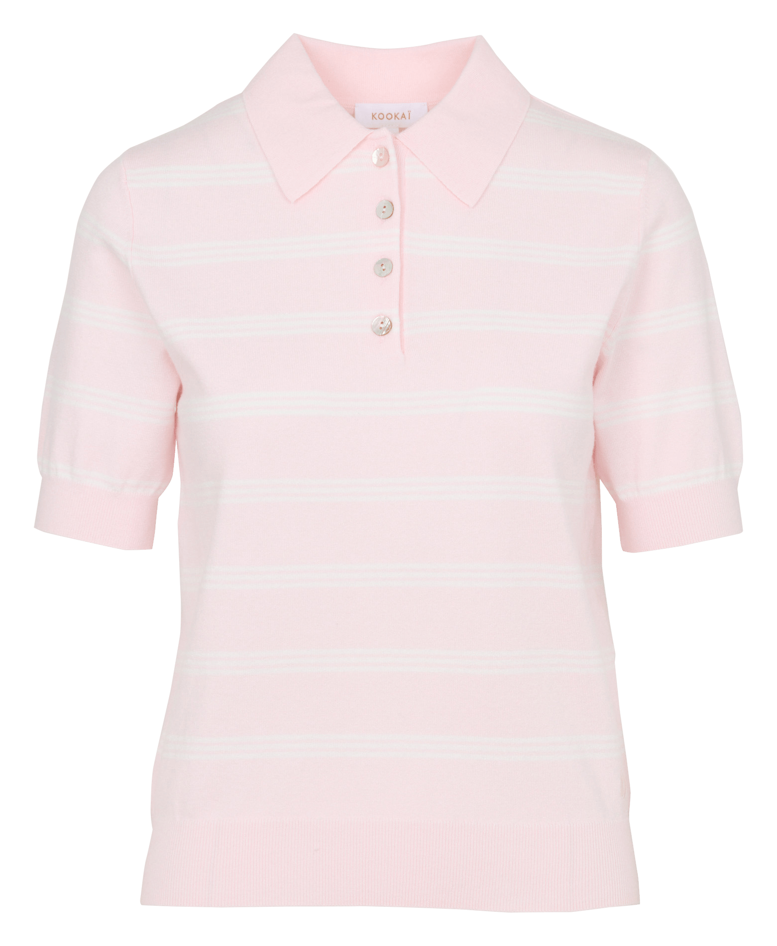 Polo met opstaande kraag in gebreide stof KOOKAI Roze