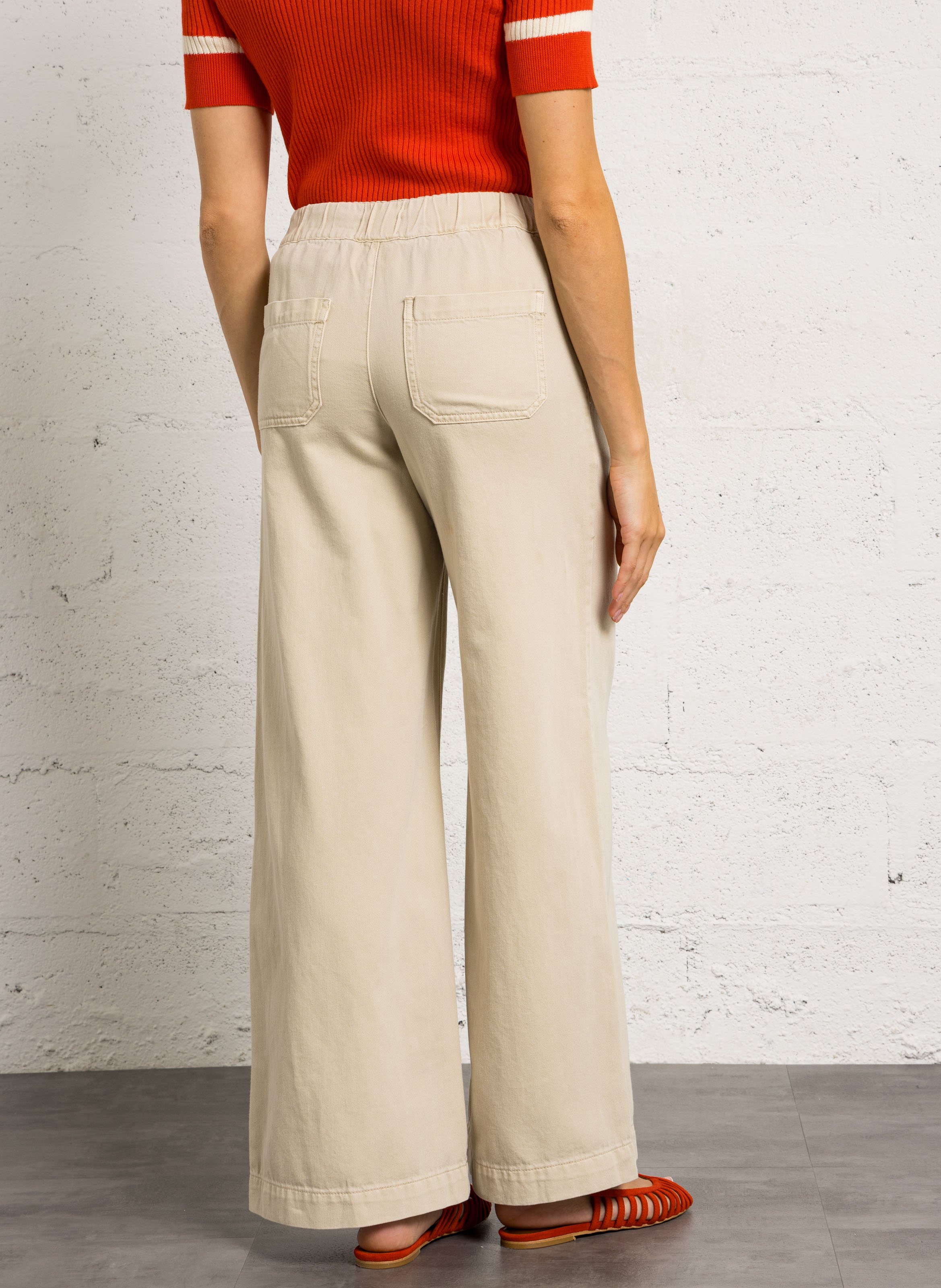 Pantalon large en coton MAISON 123 Blanc
