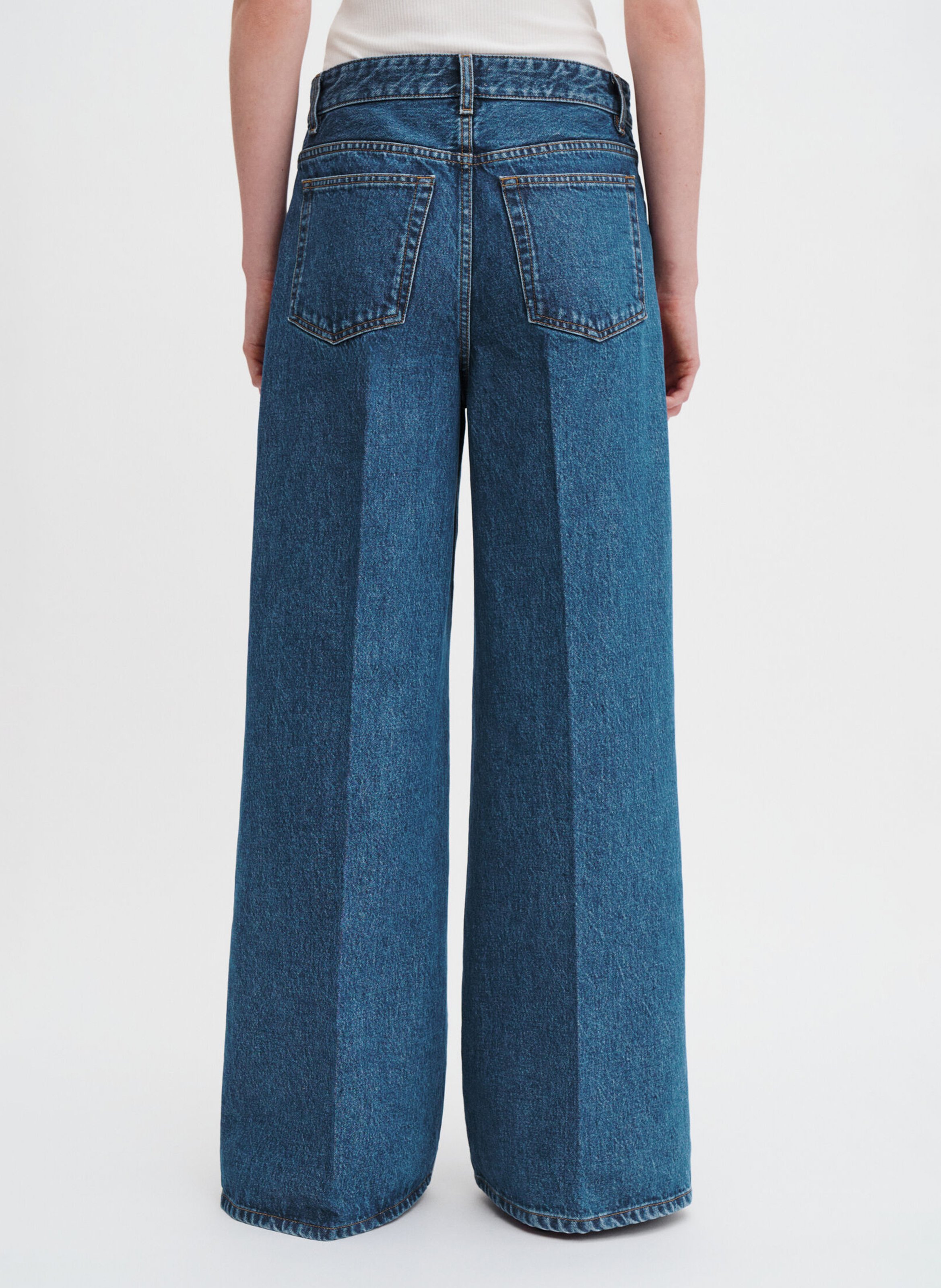 Jean large taille haute en denim FILIPPA K Bleu