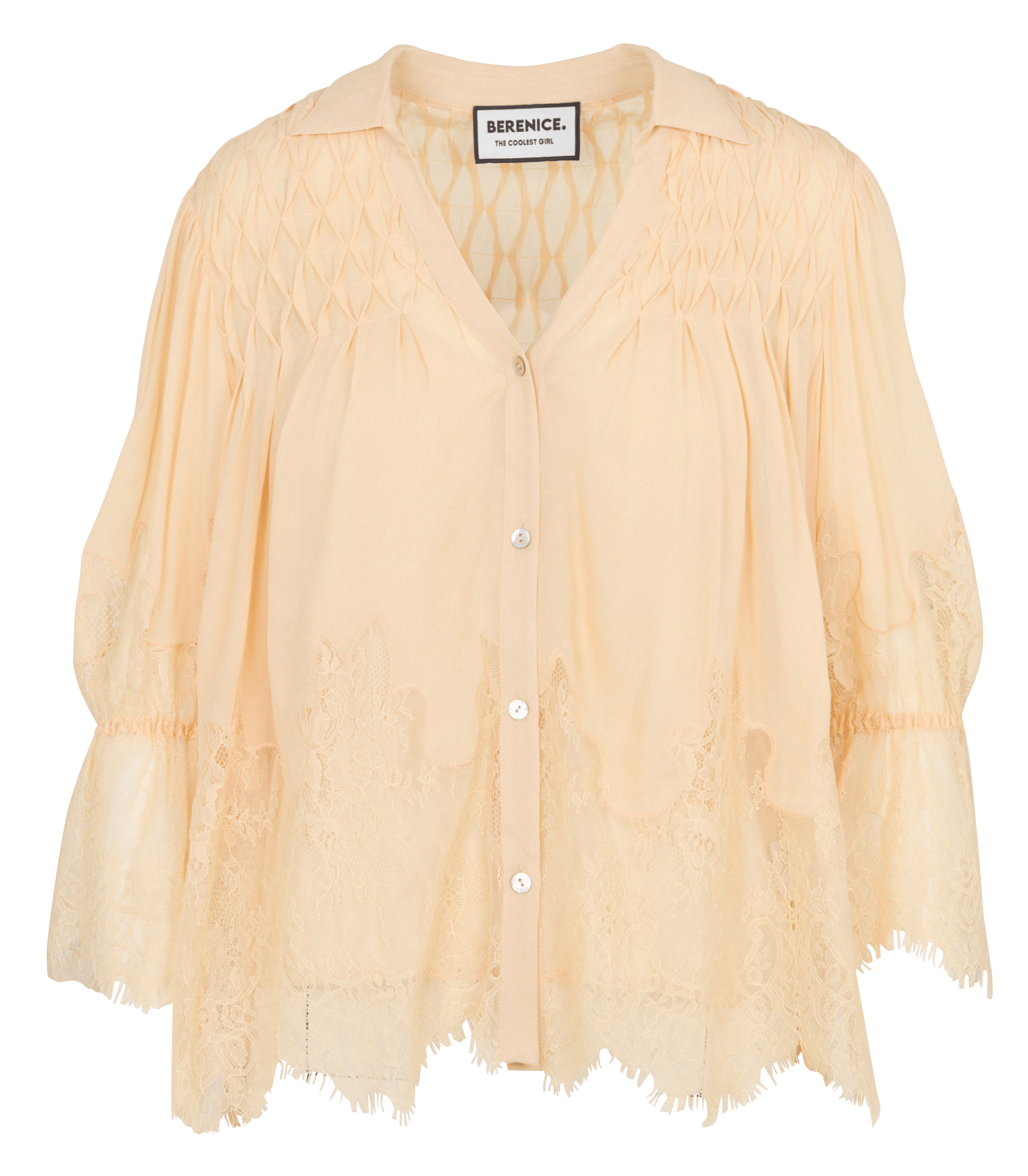 Blouse col v à revers BERENICE Orange