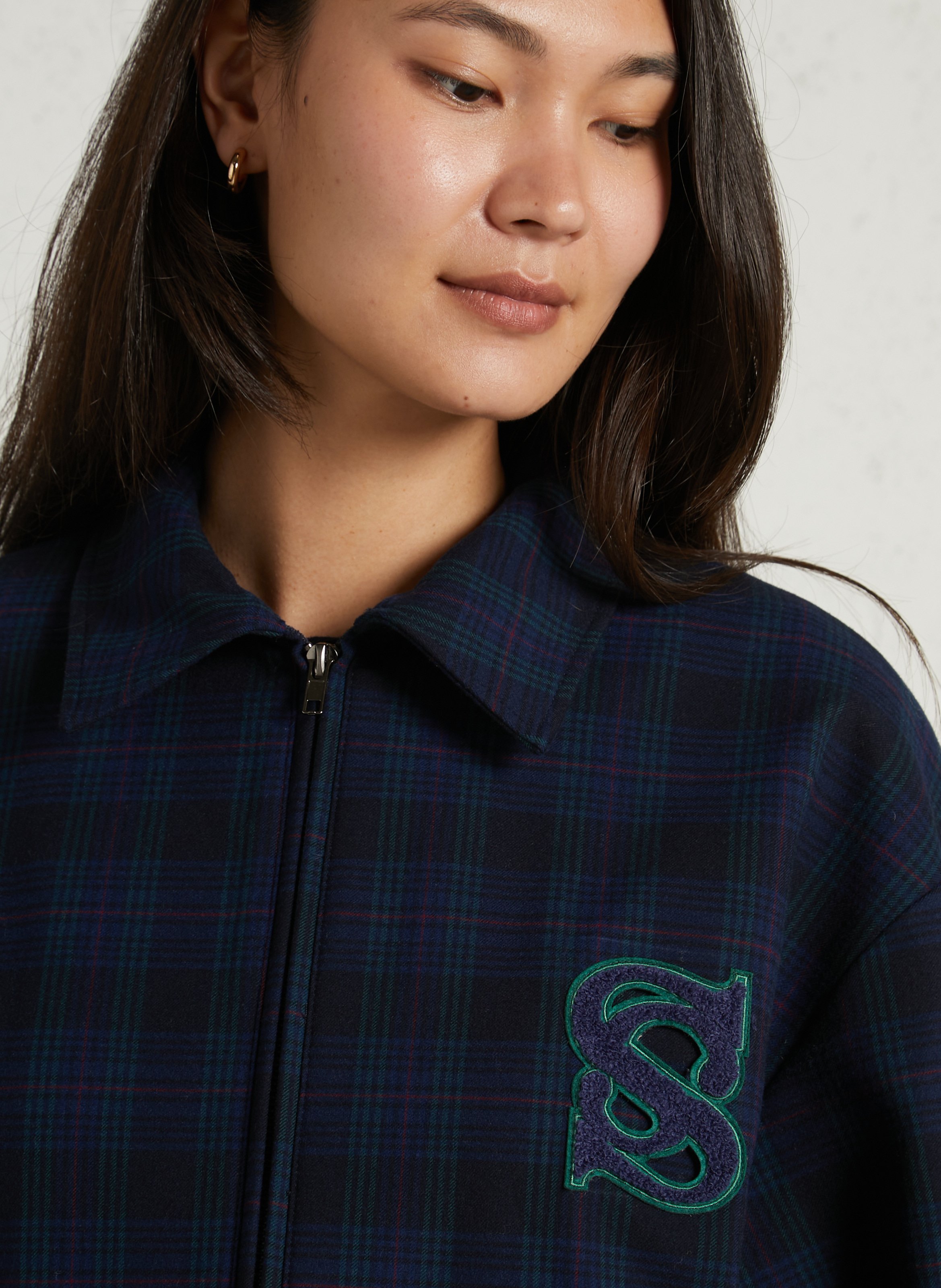 Karierte Jacke mit klassischem Kragen SUNCOO Blau