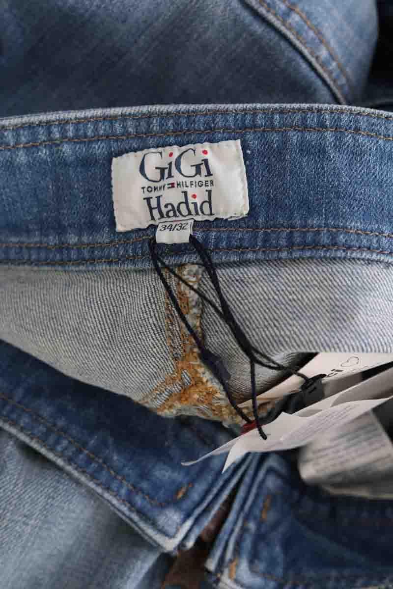 Straight cotton-blend pants TOMMY HILFIGER - SECONDE MAIN Blue
