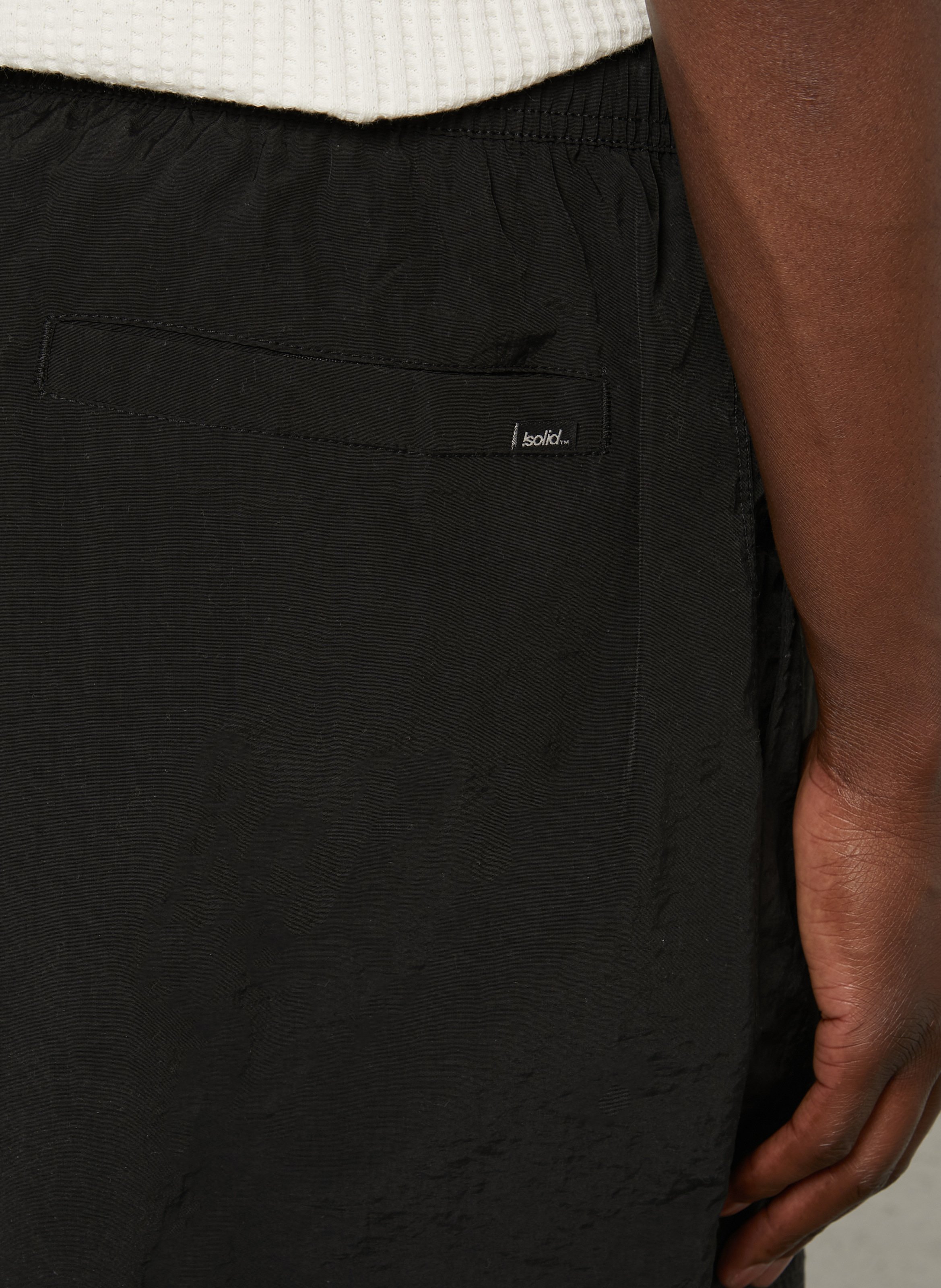 Short de bain large SOLID Noir
