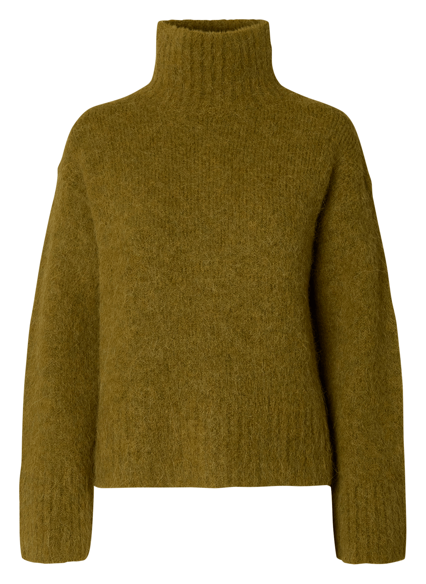 Pull col montant en laine mélangée | Vert SELECTED Femme