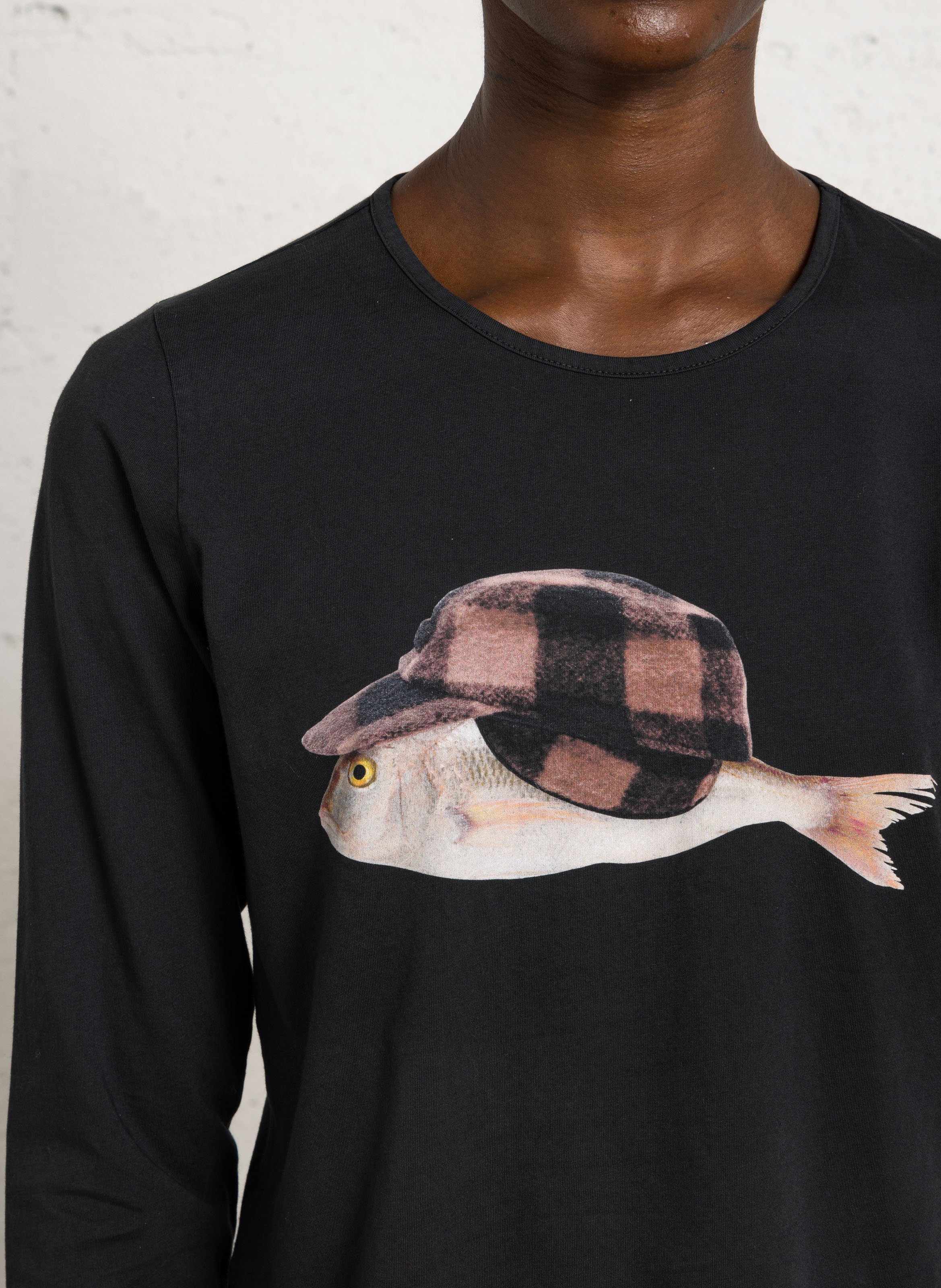Long-sleeved cotton T-shirt NICE THINGS Black