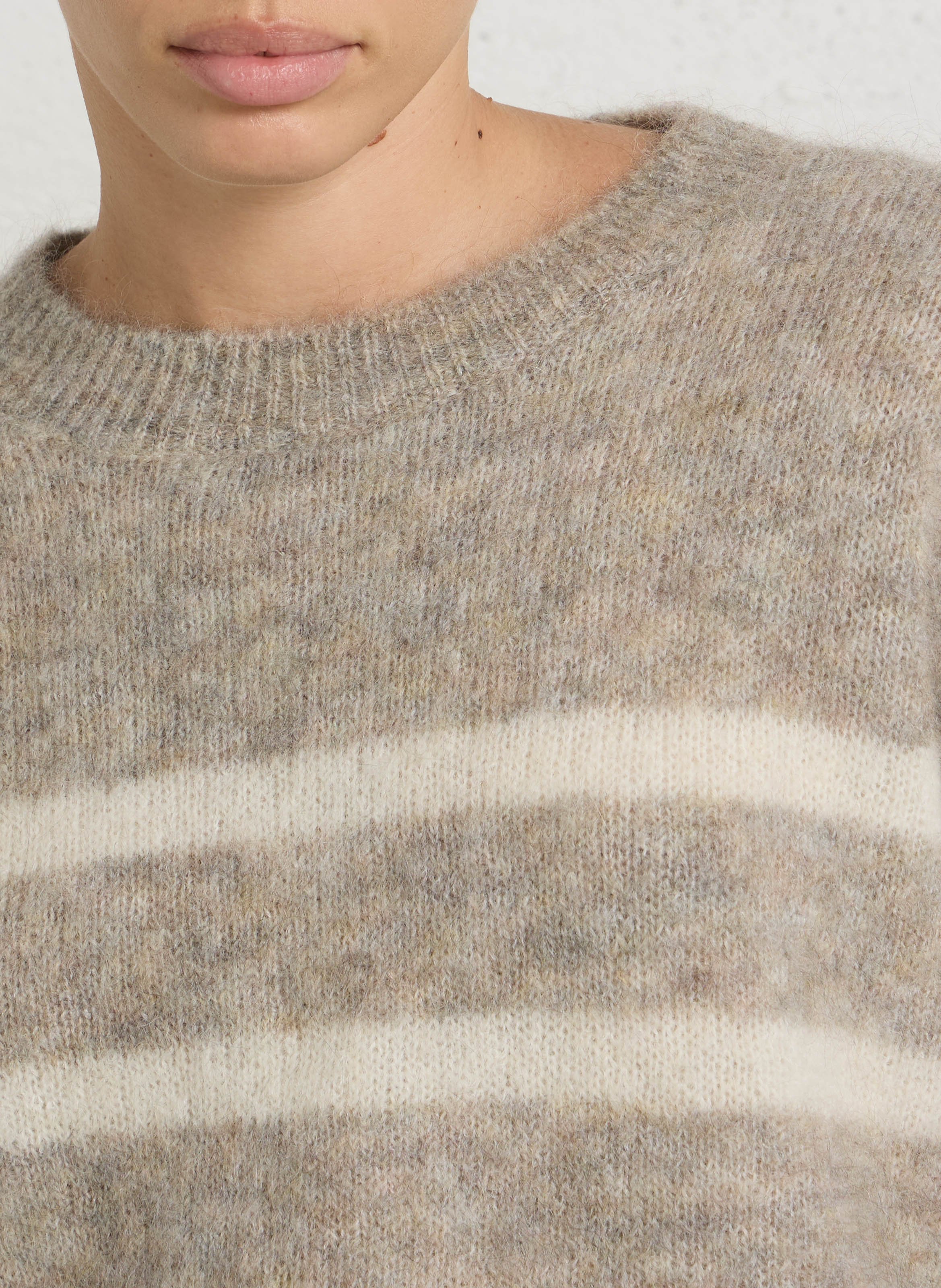 Oversized Striped Mohair Blend Sweater DES PETITS HAUTS Multicolored