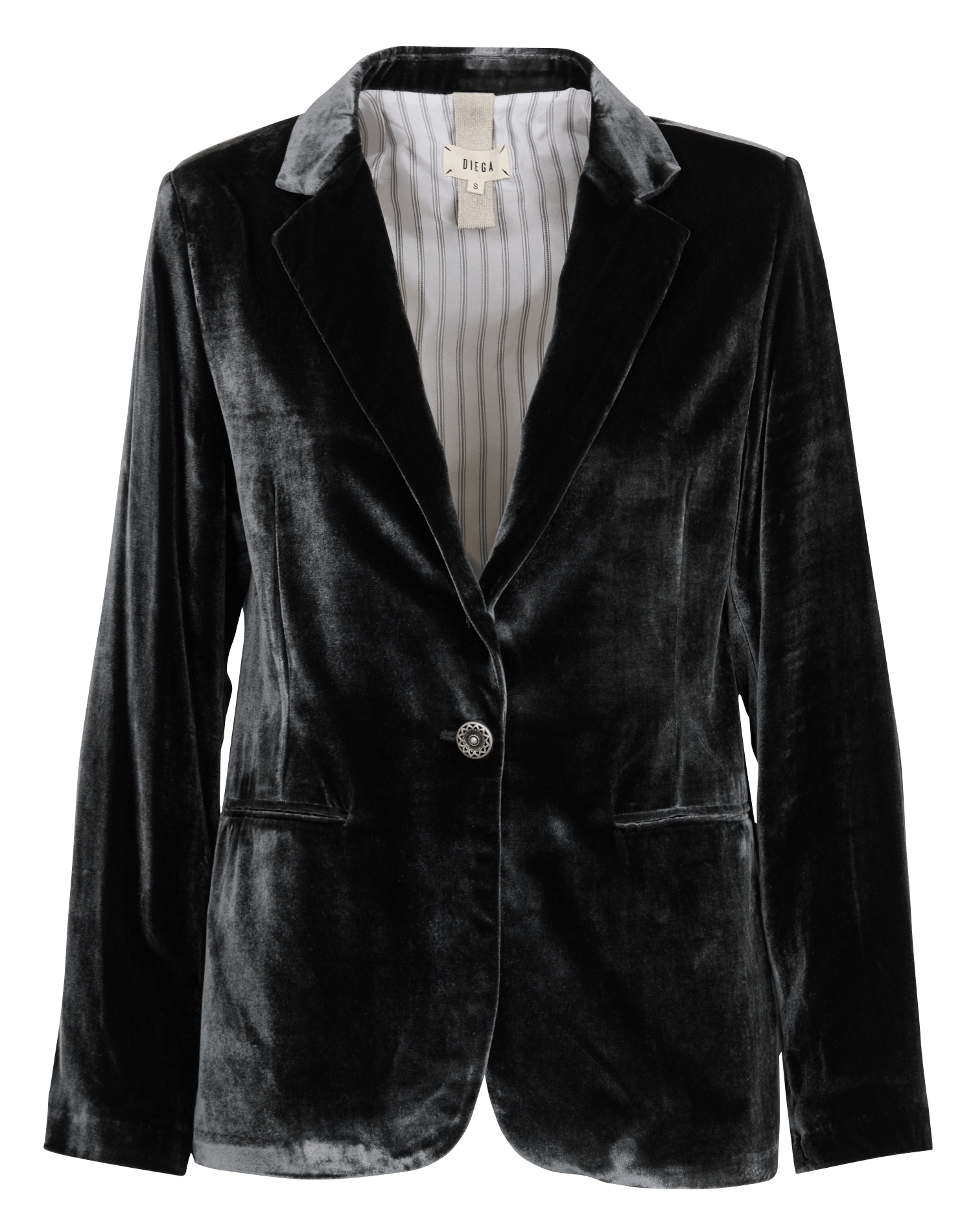Veste blazer slim en velours DIEGA Gris