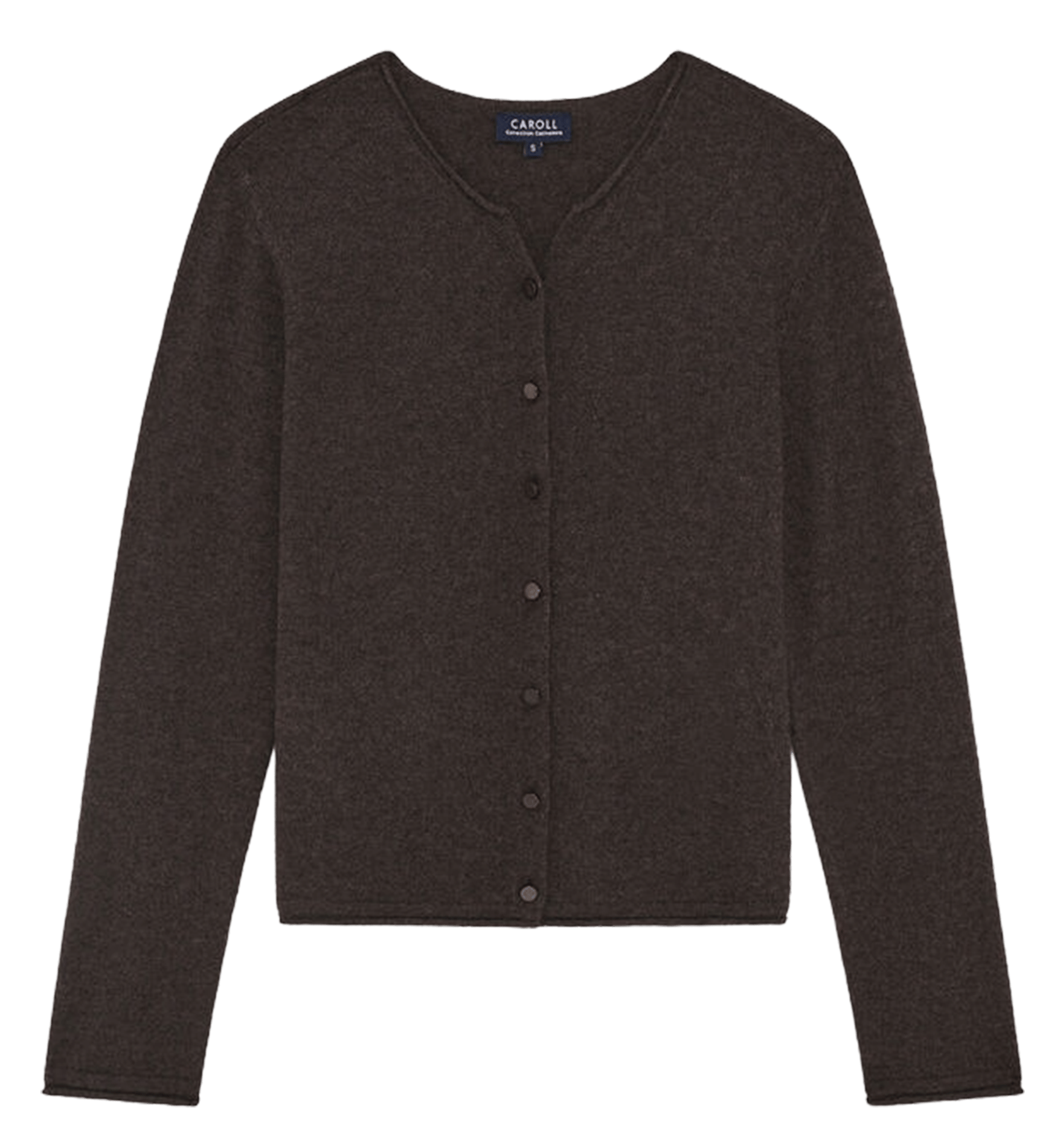 Gilet col rond en cachemire | Marron CAROLL Femme