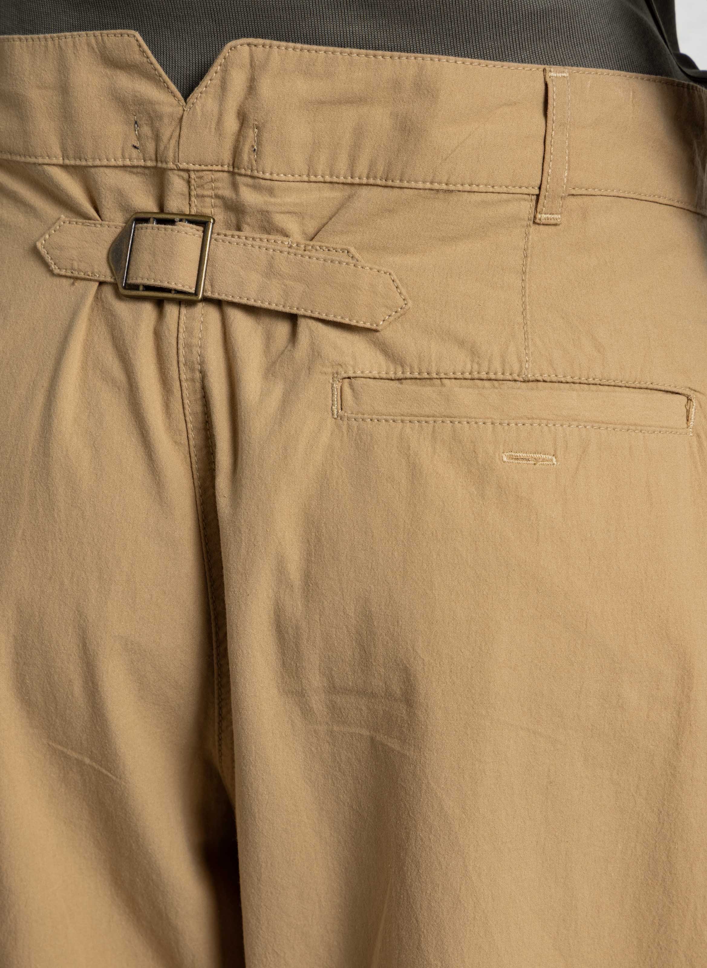 Wijde broek van biokatoen SOEUR Beige